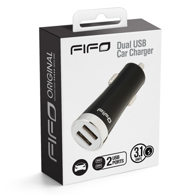 Cargador Fifo Compacto para auto 12 V Dual Usb