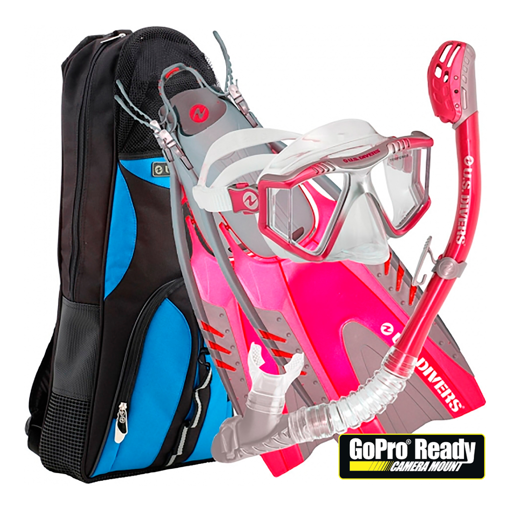 Kit Máscara + Snorkel + Aletas + Bolsa - Talle SM / MD