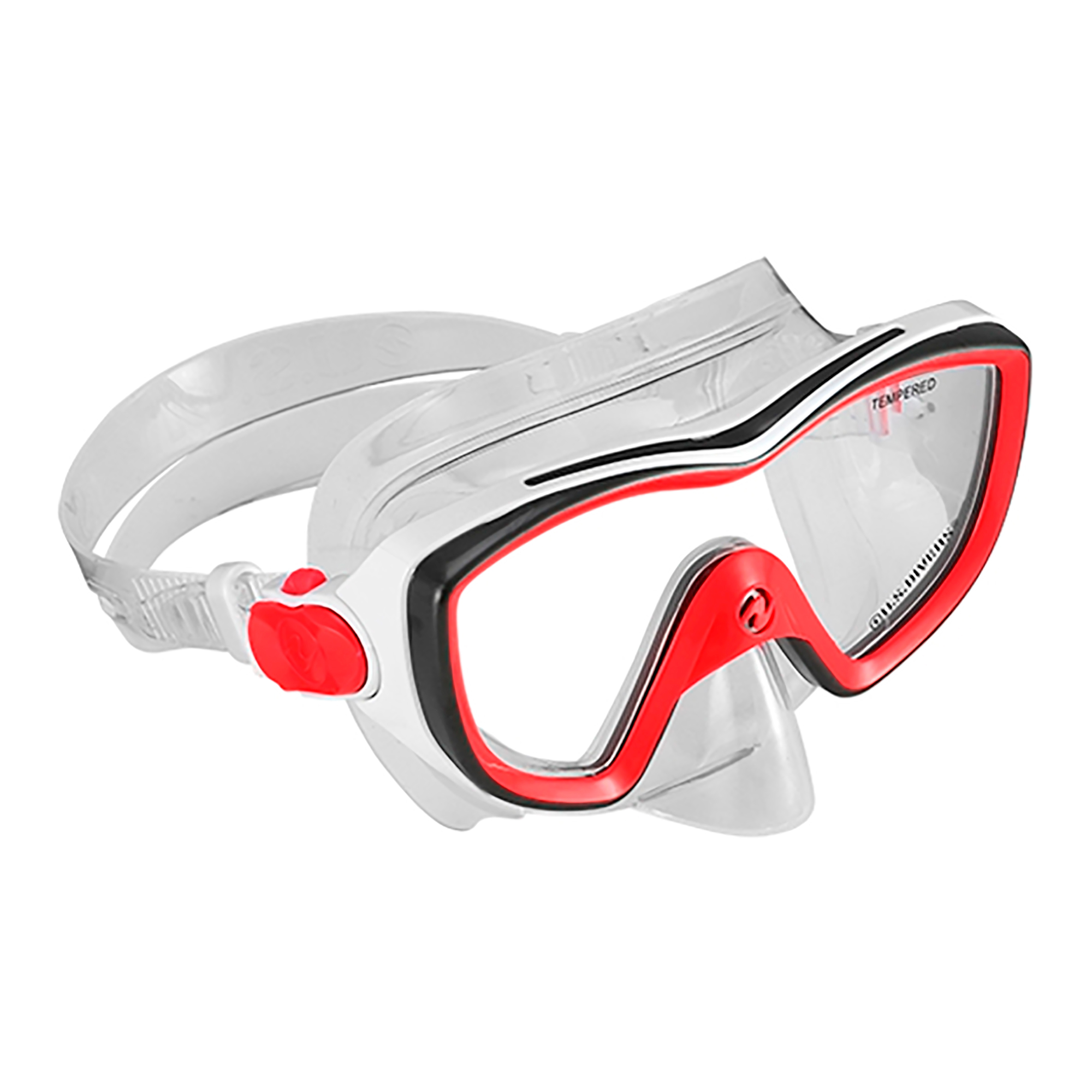Mascara De Buceo Para Adulto - Us Divers - Rojo / Negro