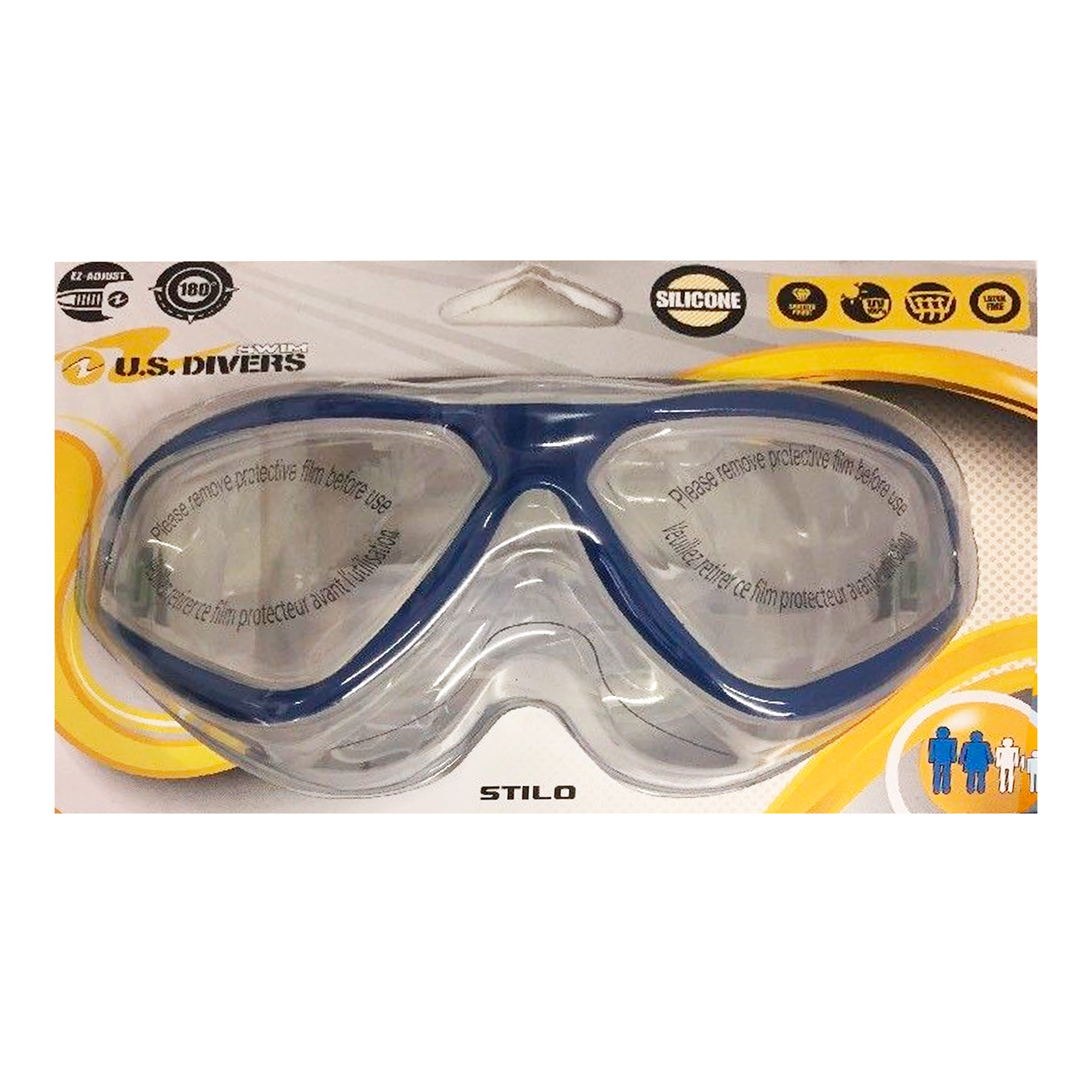 Lentes de Natación Silicona (Máscara) Us Divers - Azul