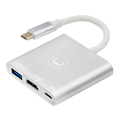 Hub Unno Tipo C  3 En 1 Usb 3.0 Hdmi Pd