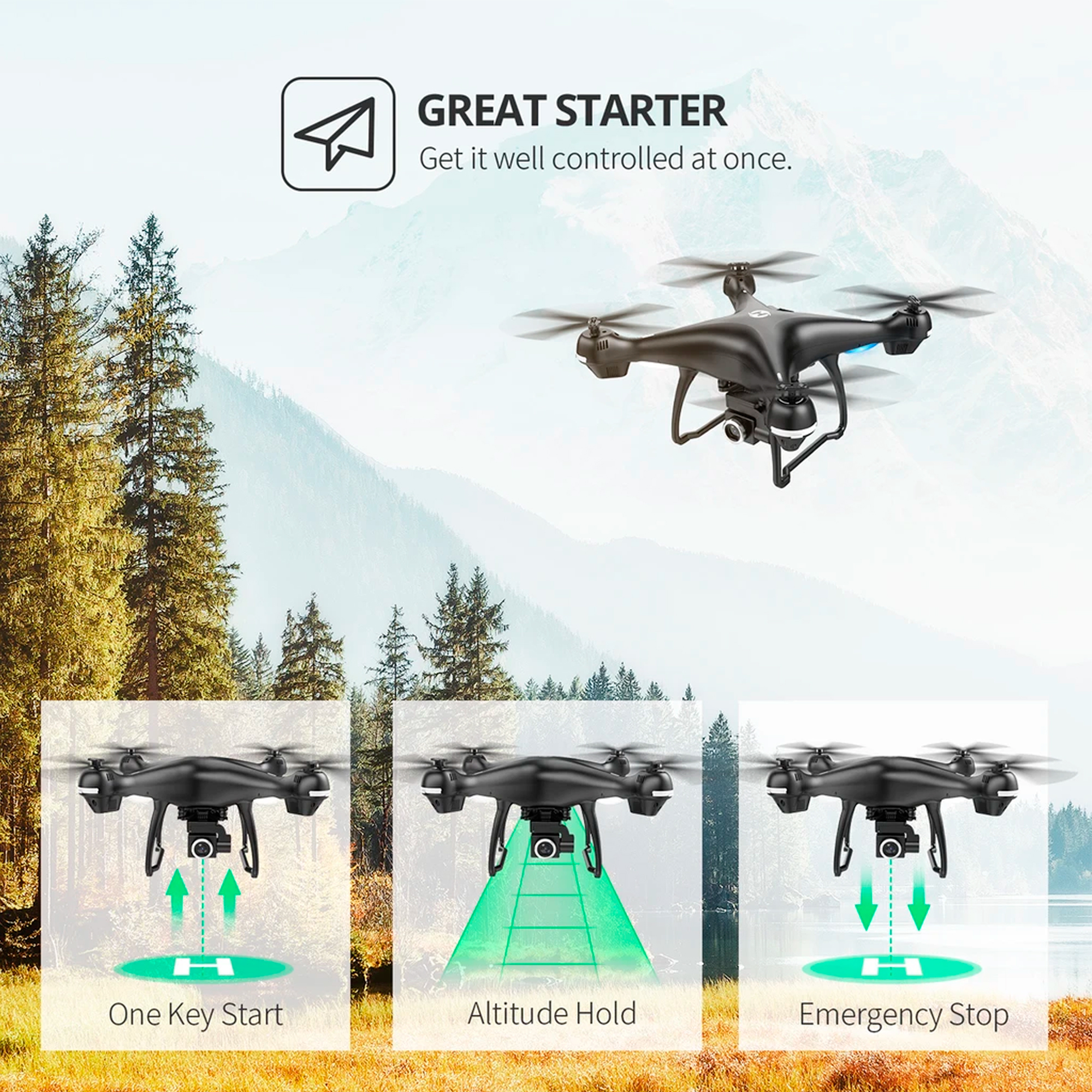 Drone Holy Stone Hs100 2k Cámara Wifi Gps 18min PcService