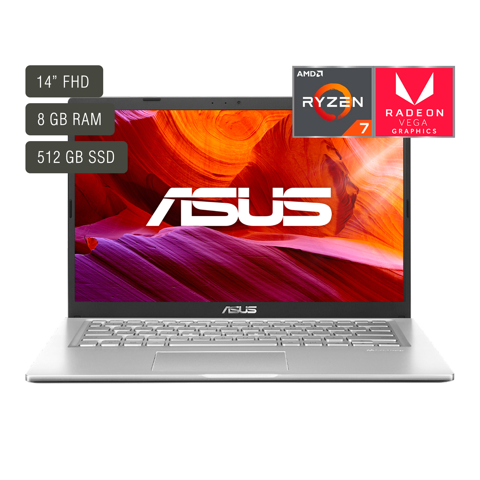 Notebook Asus 14'' Ryzen 7 8gb 512gb Win11  PcService