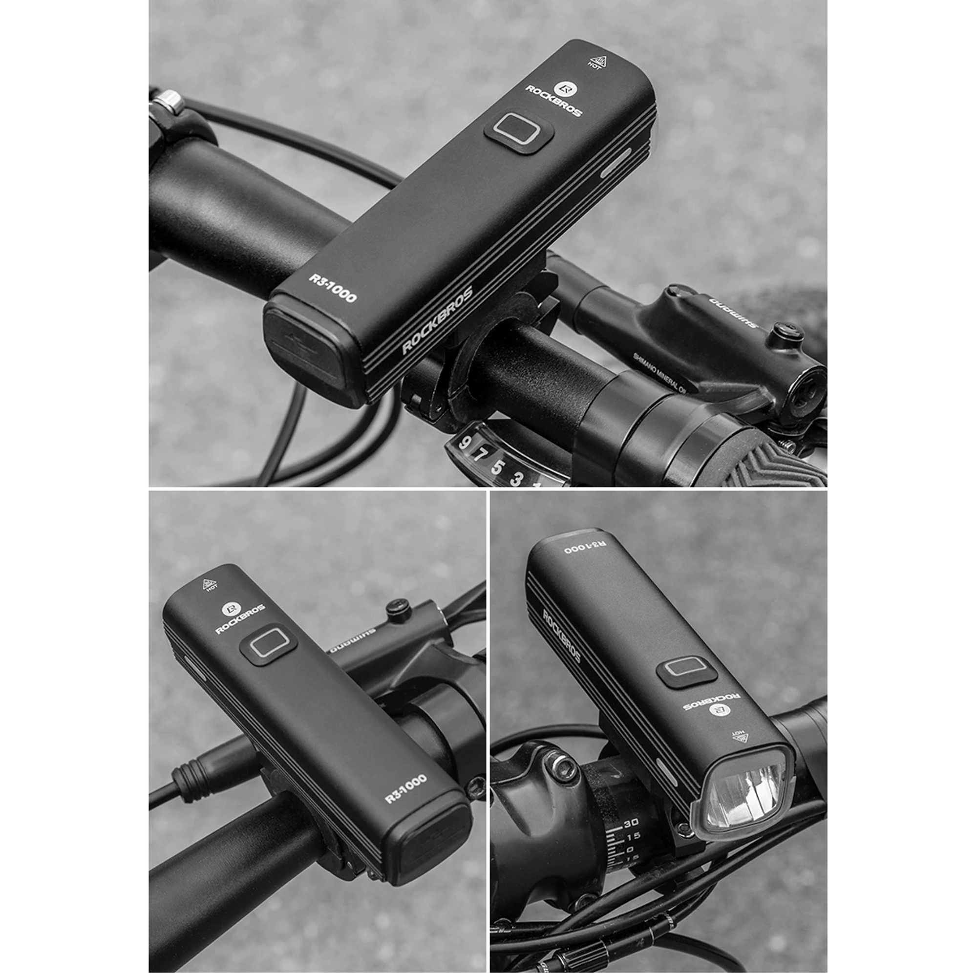 Linterna LED R3-1000 Rockbros 1000lm 4800mAh - PcService