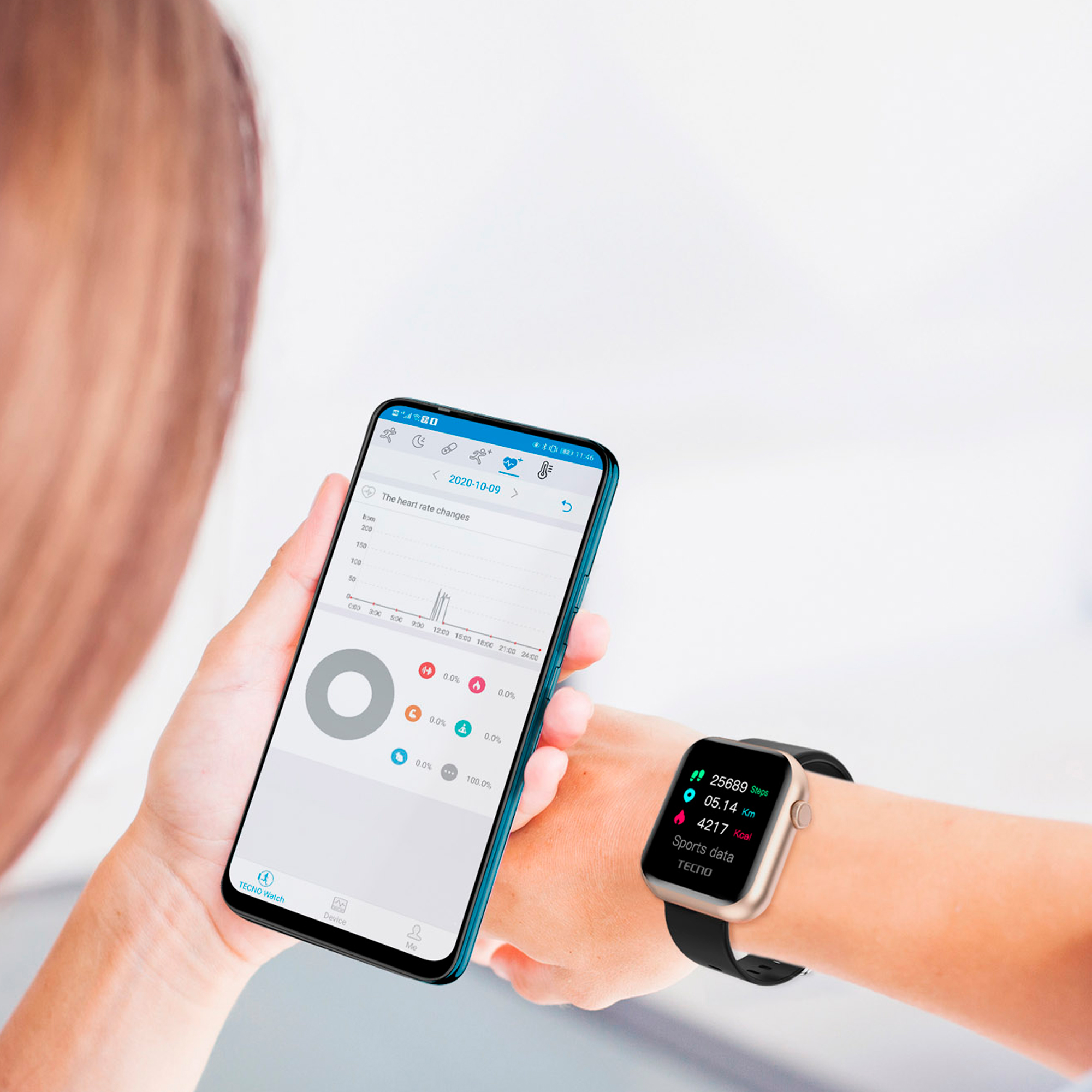 Reloj Inteligente Tecno Watch 1 Ip65 Bluetooth