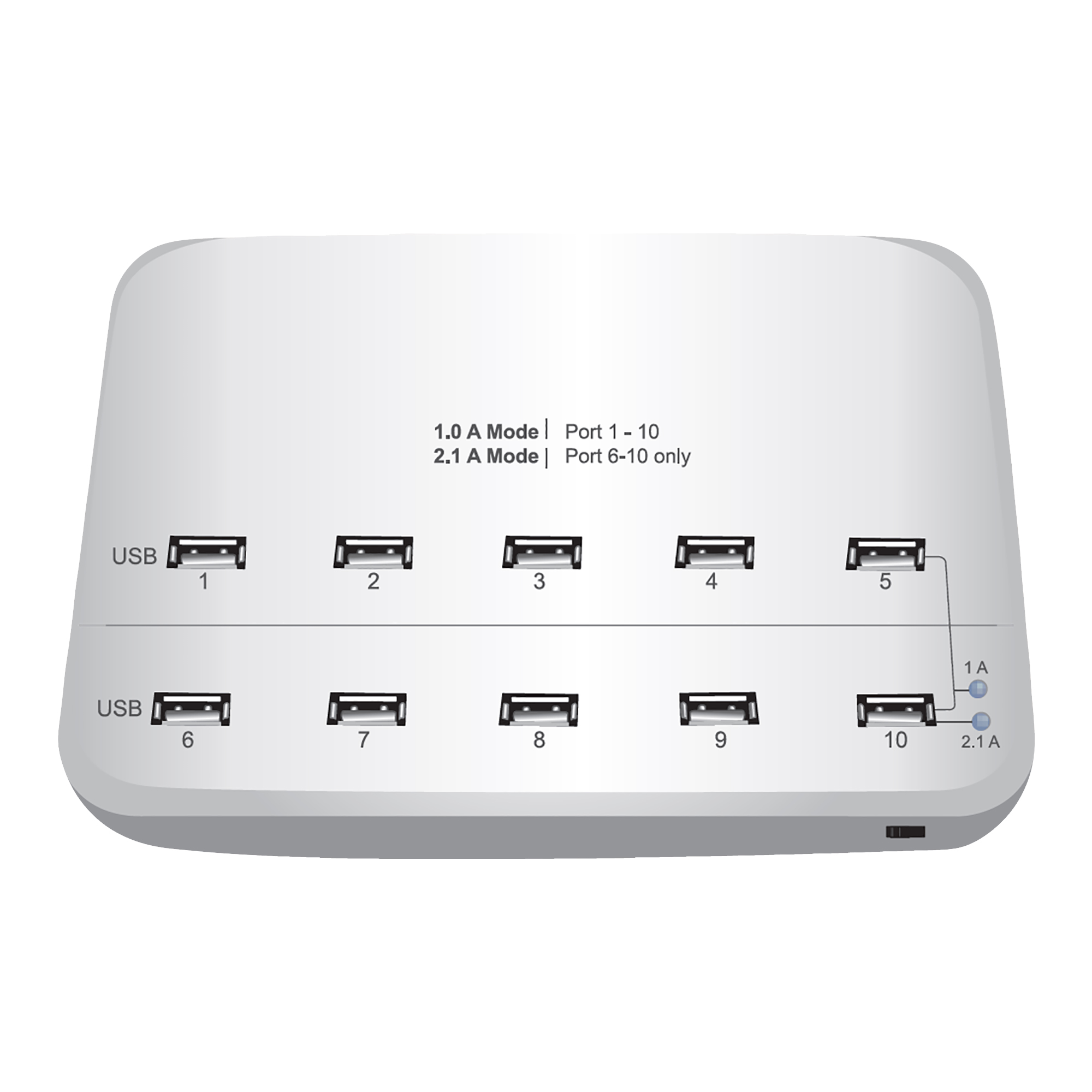 Estación De Carga 10 Puertos Usb Steren 1 A/2,1 A