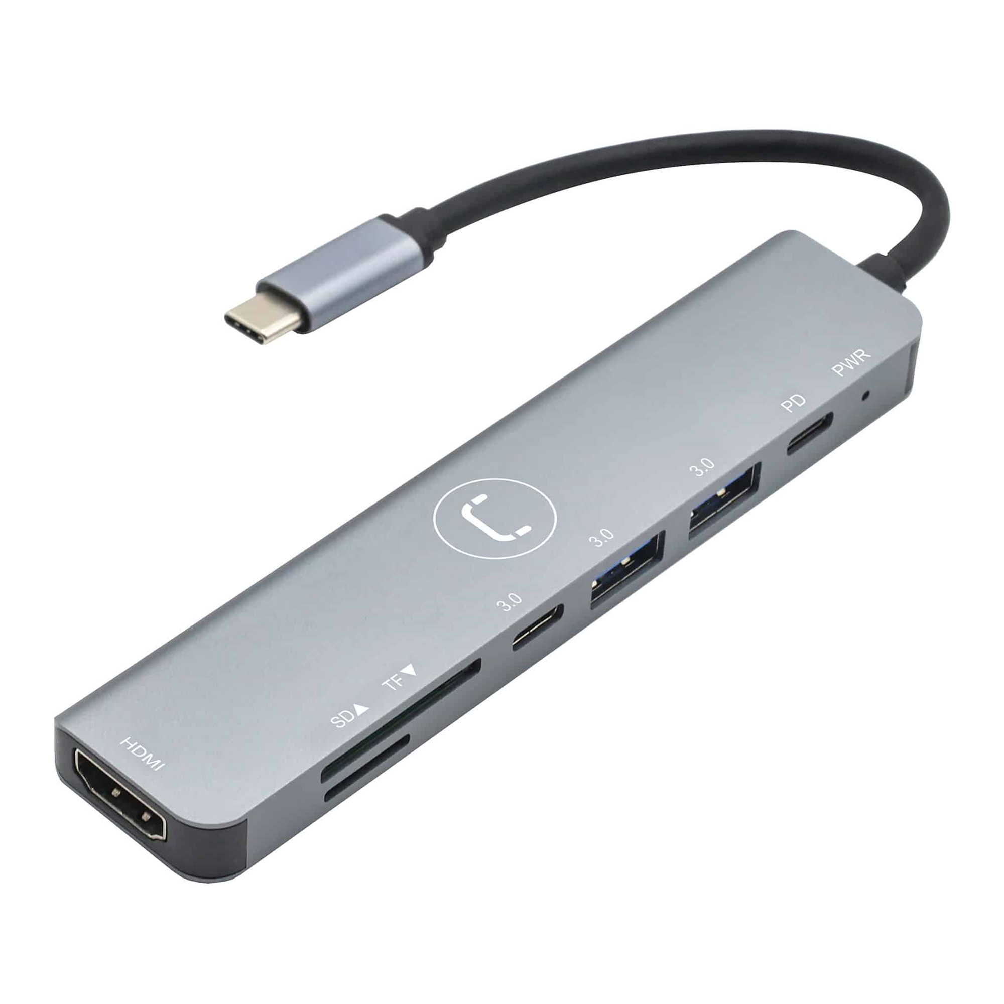 Hub Usb C 7en1 Unno Hb1107sv Hdmi Usb Lector De Tarjetas