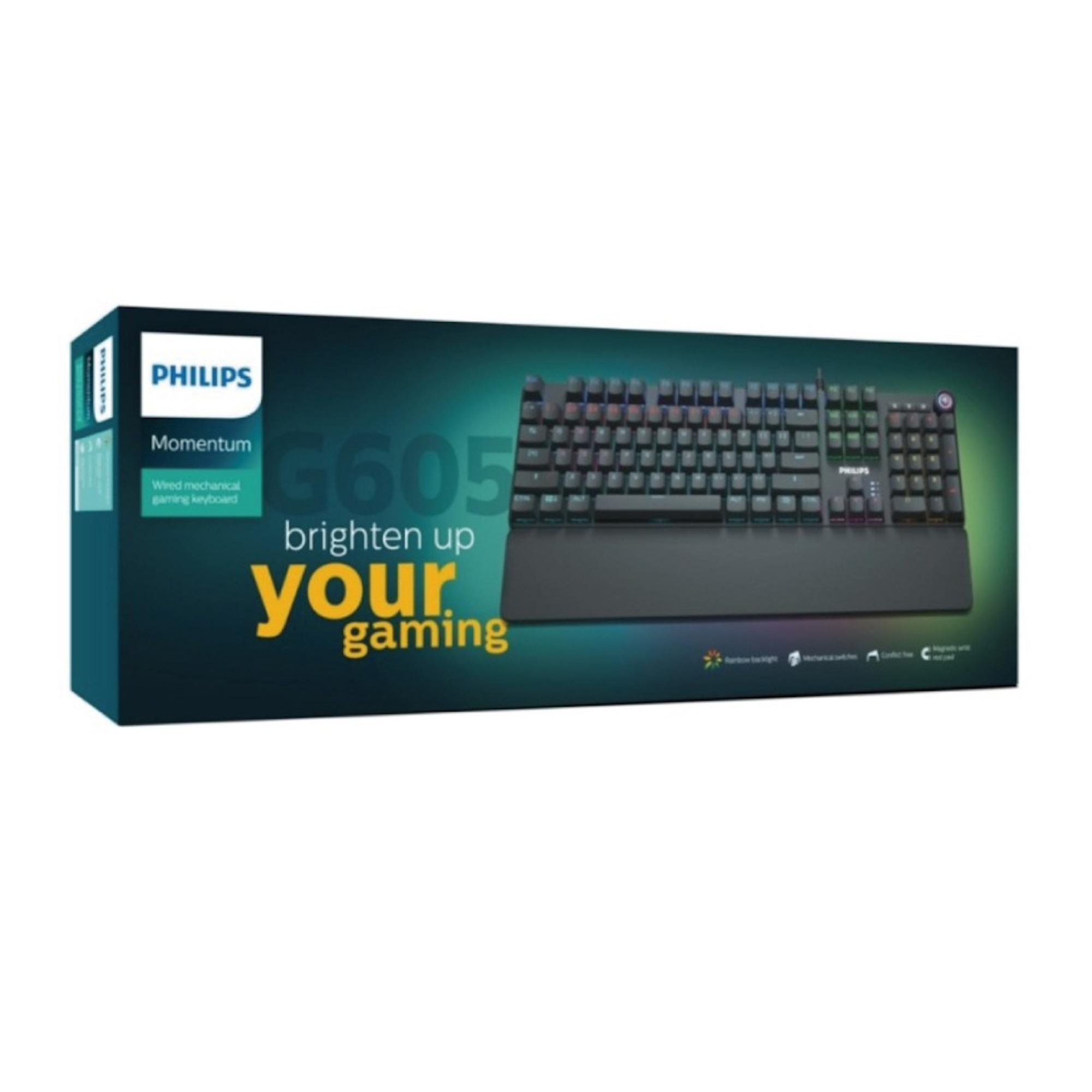 Teclado Gaming Usb Philips Retroiluminado Reposamuñecas