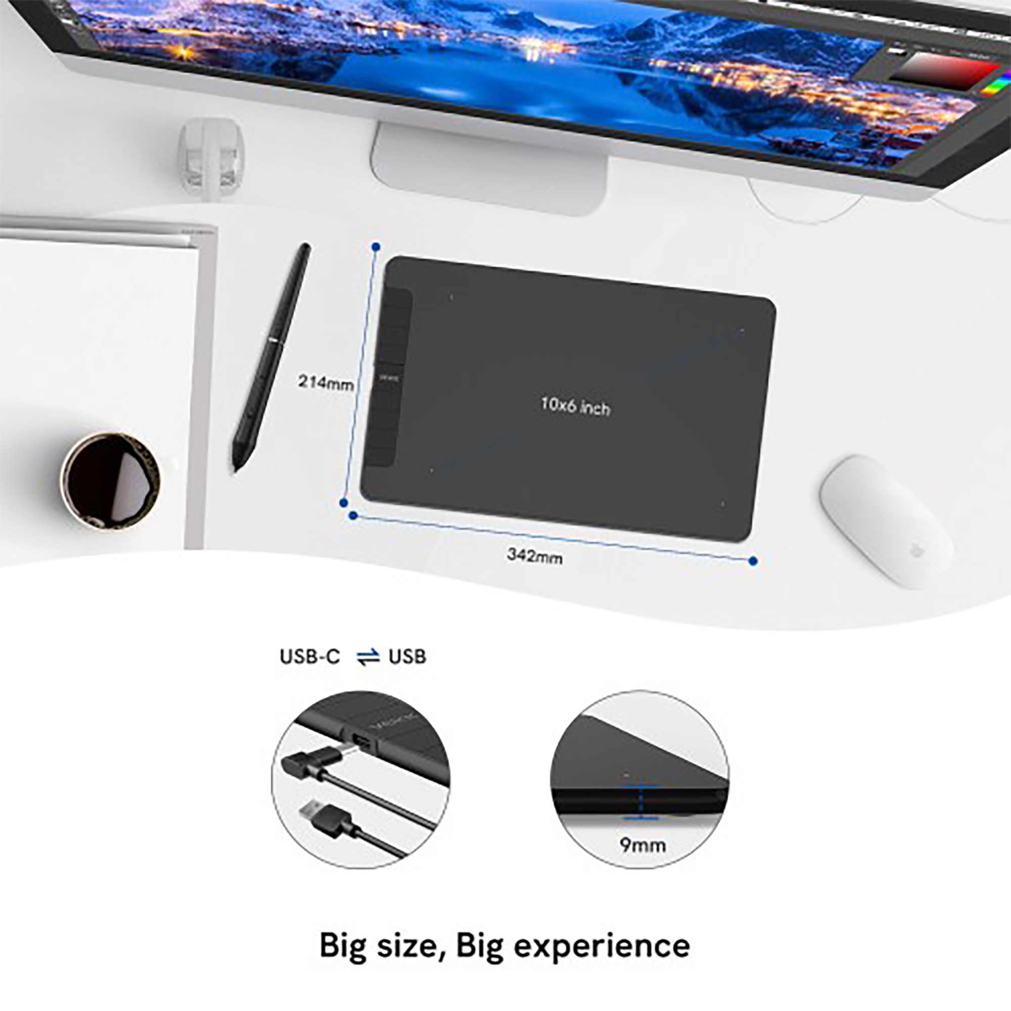 Tableta Digitalizadora Veikk Vk1060 10x6 5080lpi