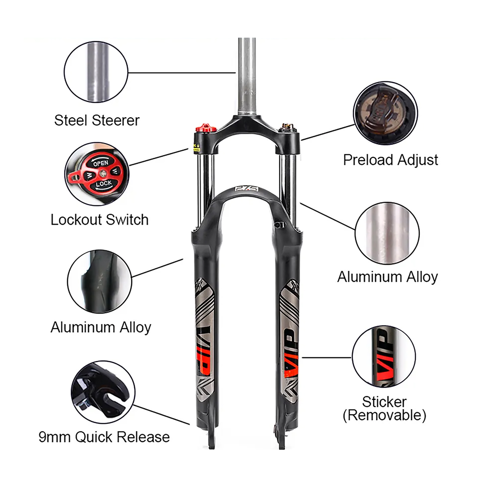 Horquilla Delantera Para Bicicleta Mtb 26'' Bucklos