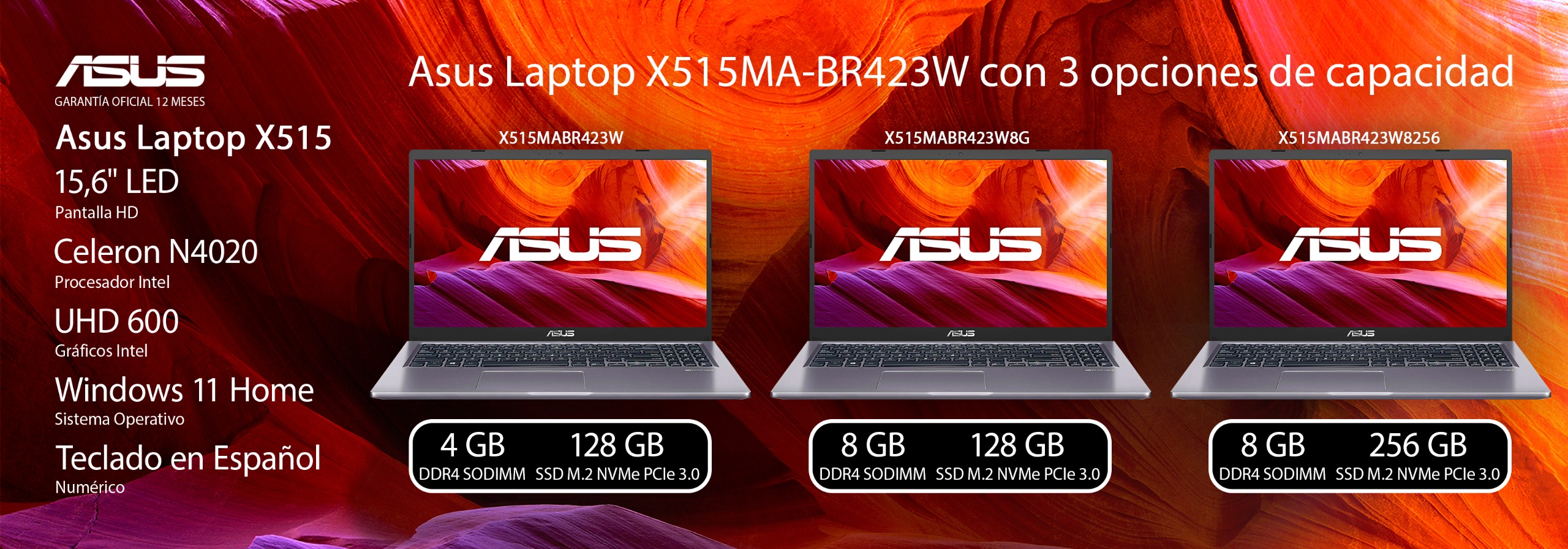 ASUS LAPTOP X515 DISTINTAS CAPACIDADES
