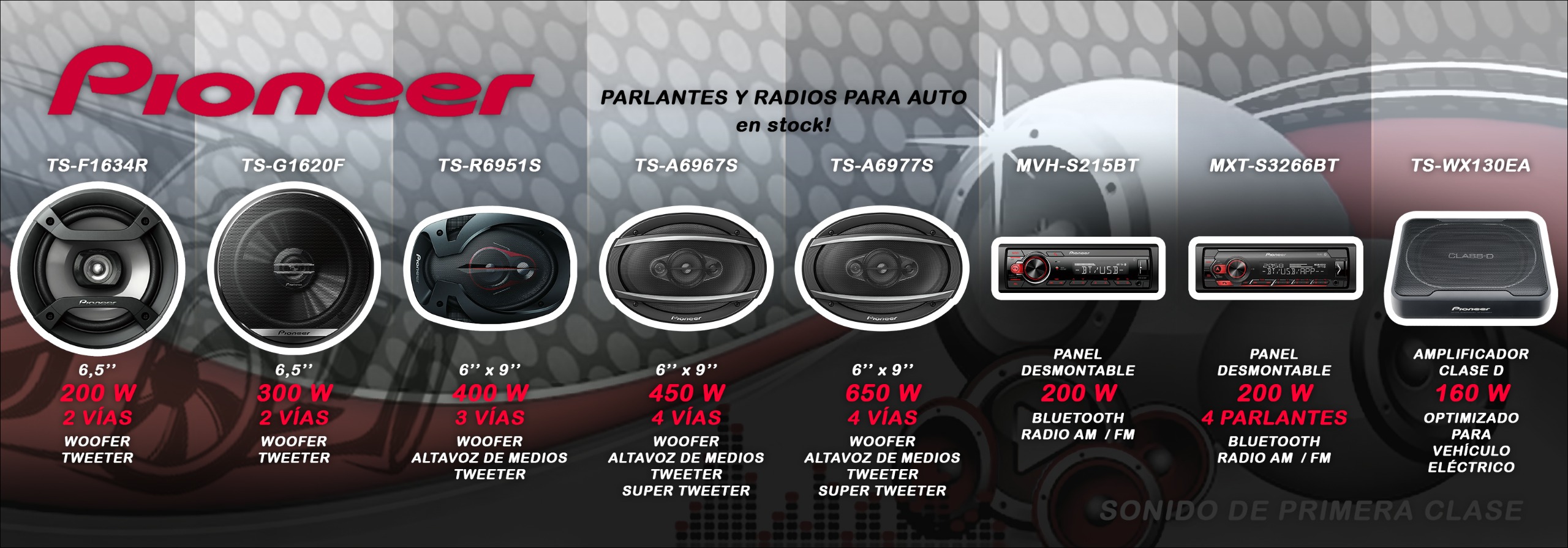 RADIOS Y PARLANTES PIONEER