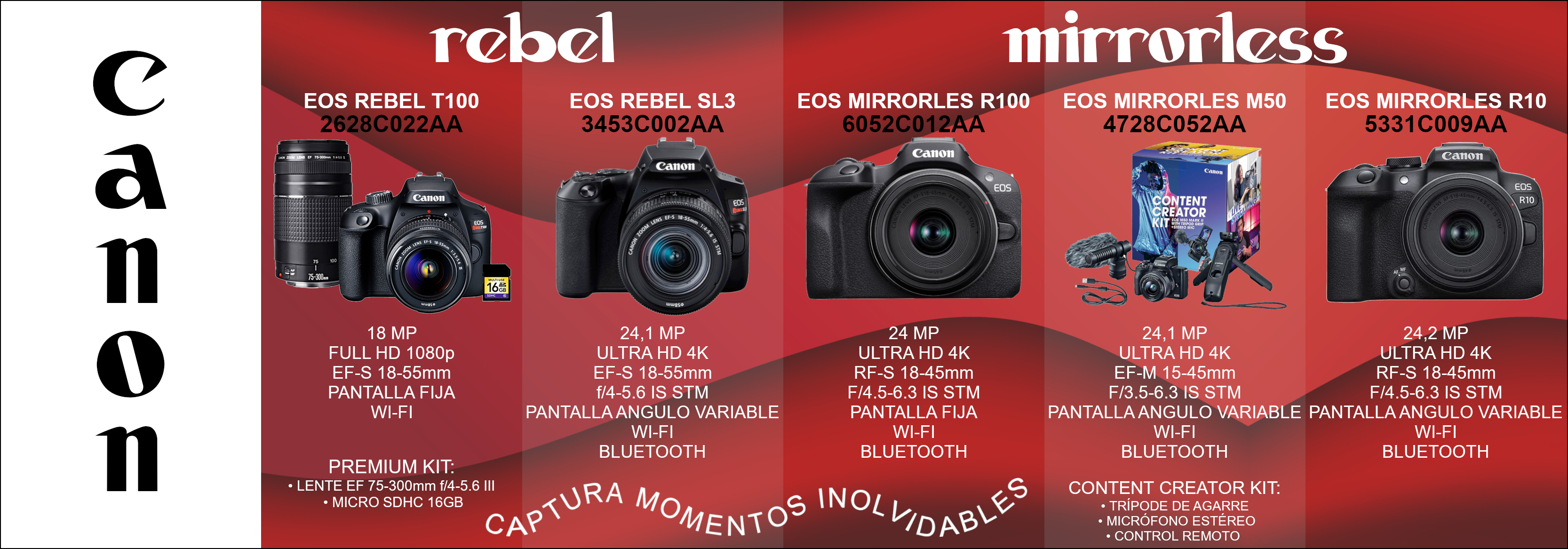 CAMARAS CANON REBEL MIRRORLESS