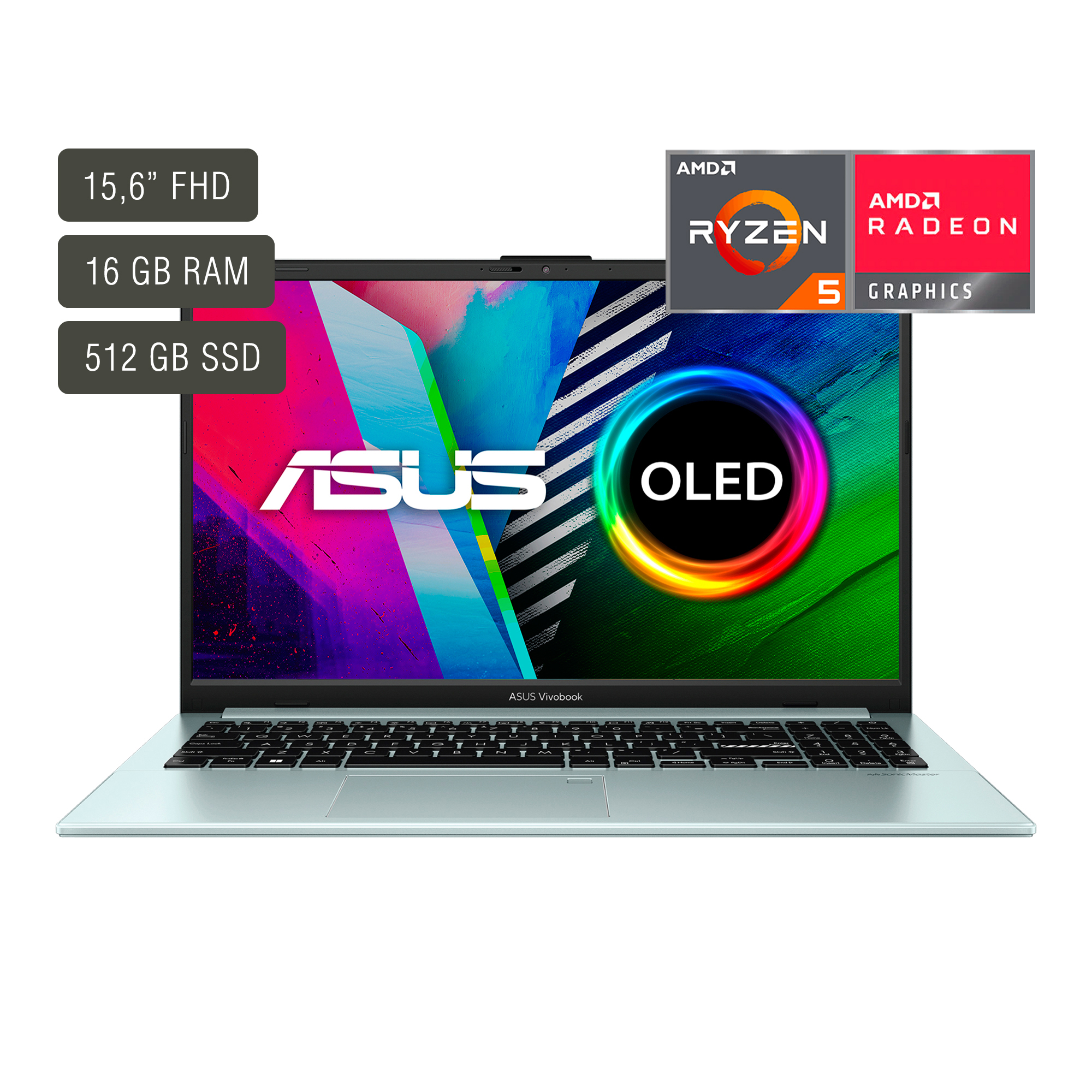 Notebook Asus Vivobook 15 6 Oled Ryzen 5 16gb 512gb W11 Pro PcService