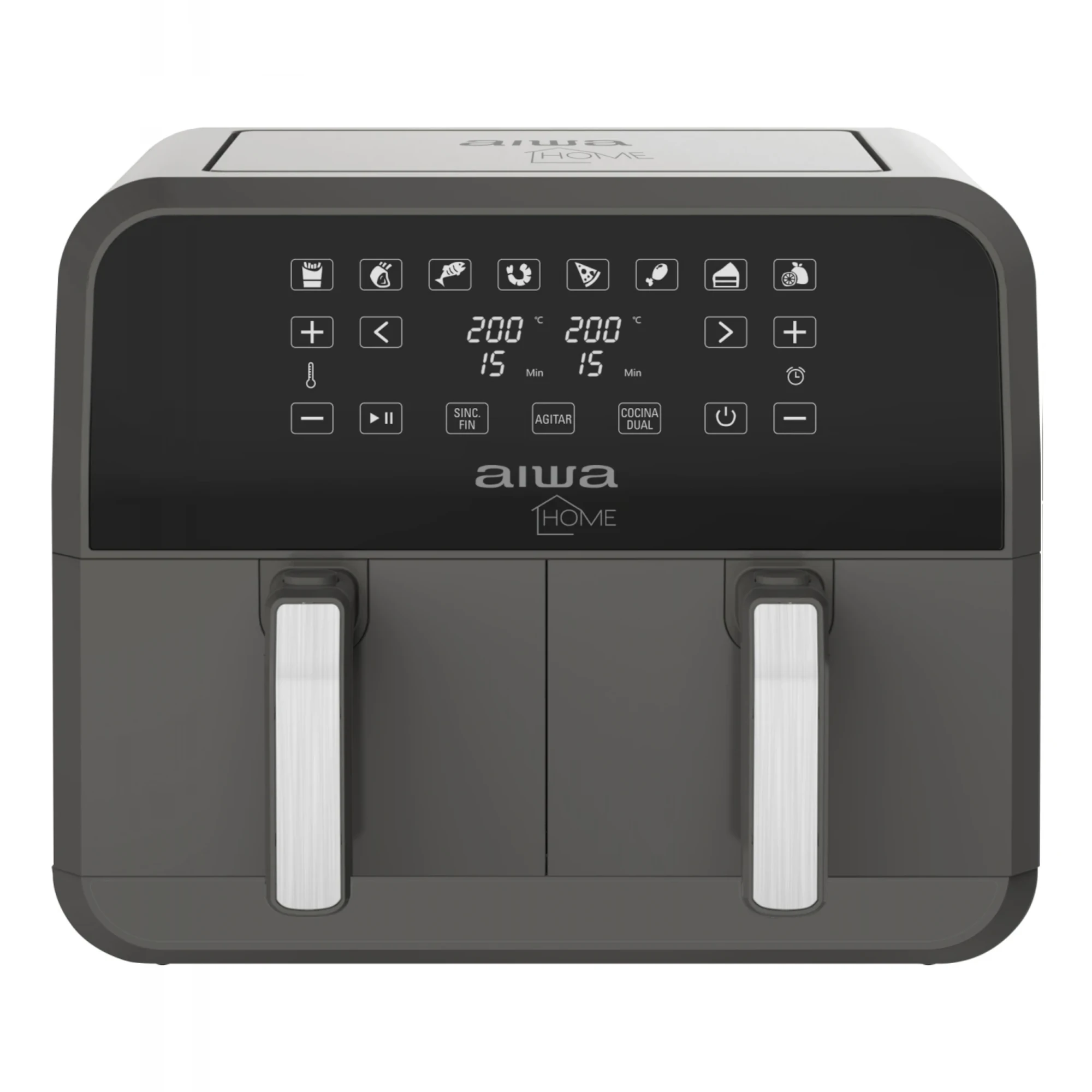 Freidora Sin Aceite Aiwa Haft8003 200c 8L Dos Canastos