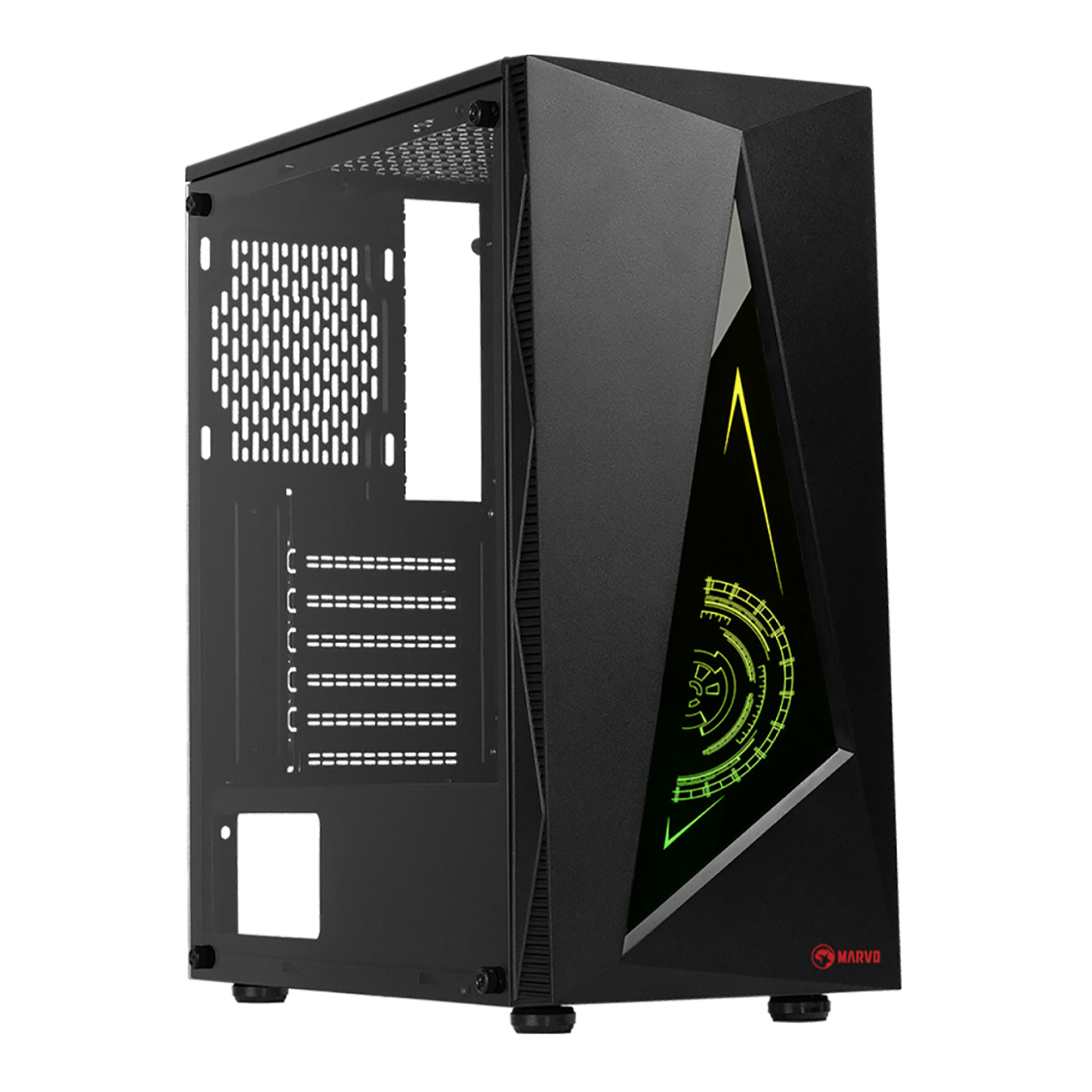 Gabinete Gaming Marvo Ca-119 Panel RGB Mid Tower Atx
