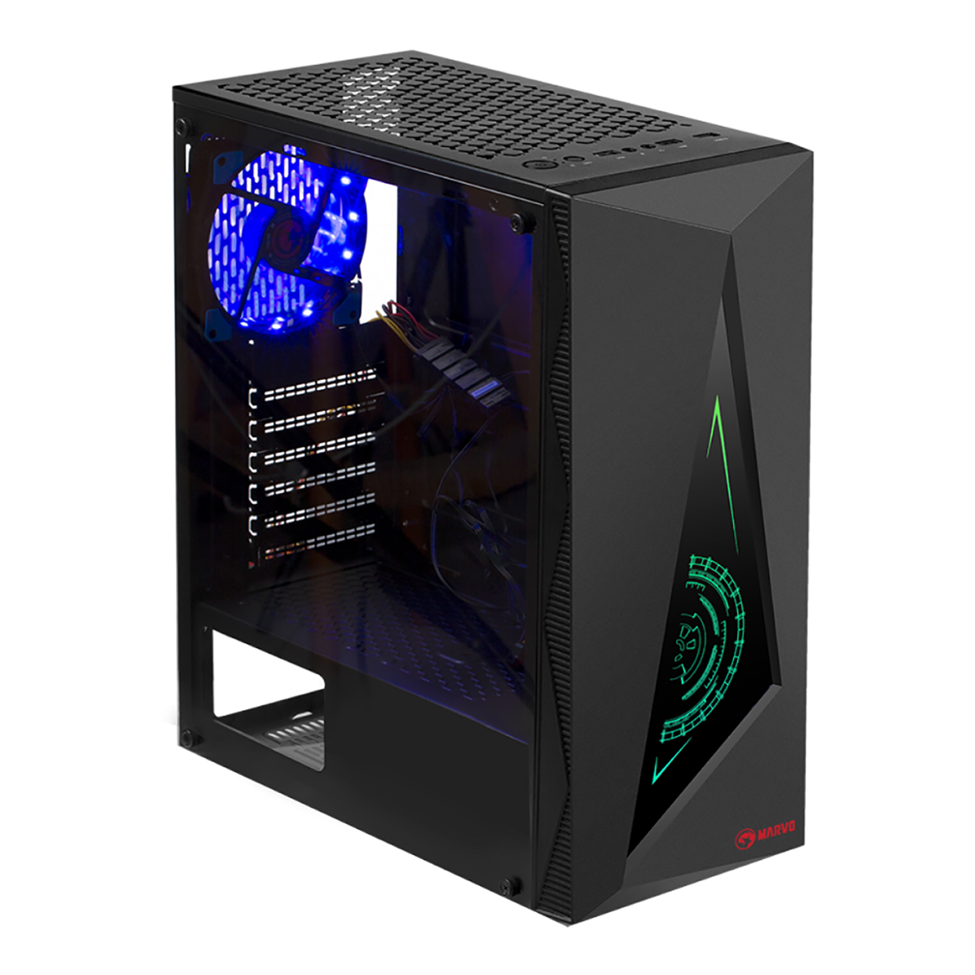 Gabinete Gaming Marvo Ca-119 Panel RGB Mid Tower Atx