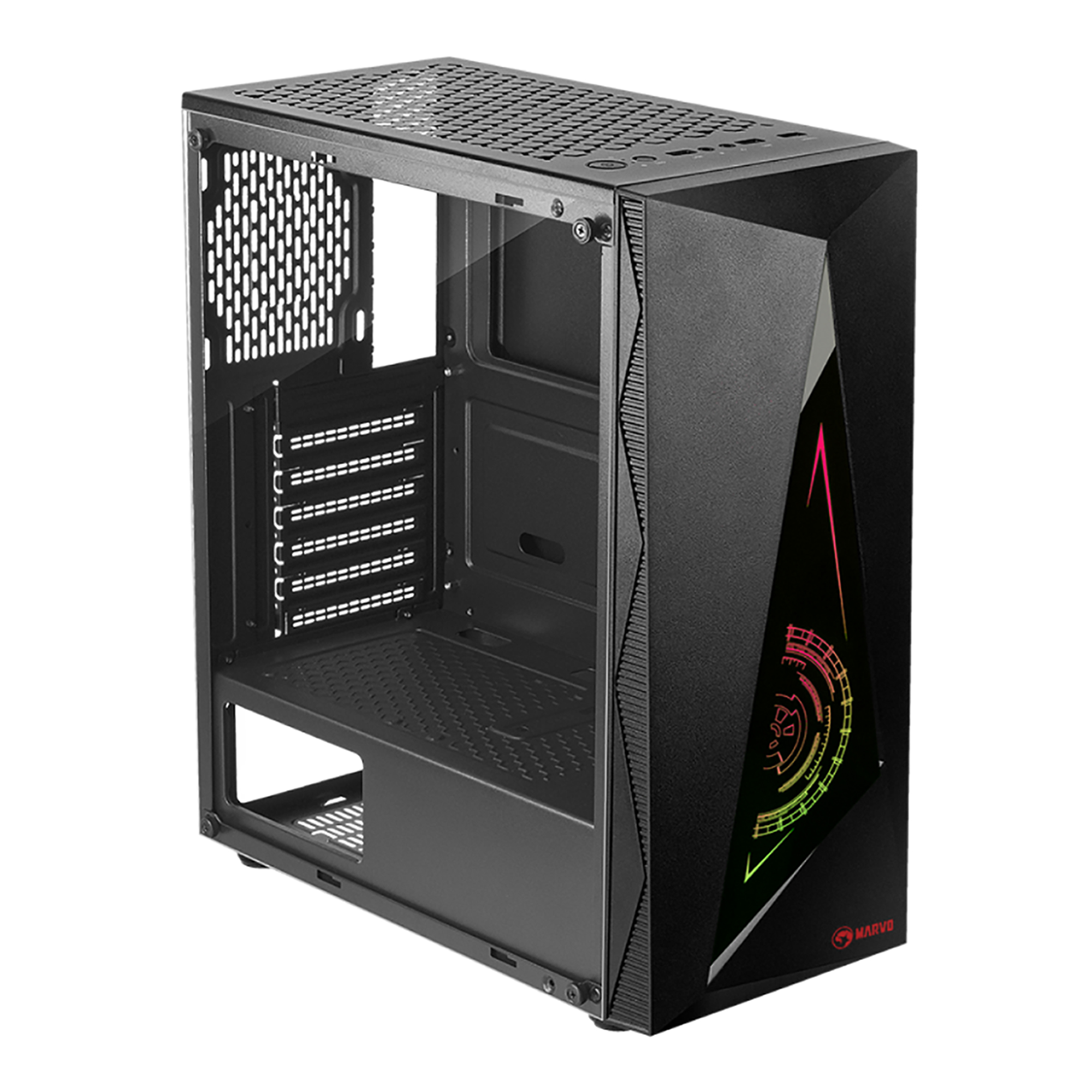 Gabinete Gaming Marvo Ca-119 Panel RGB Mid Tower Atx