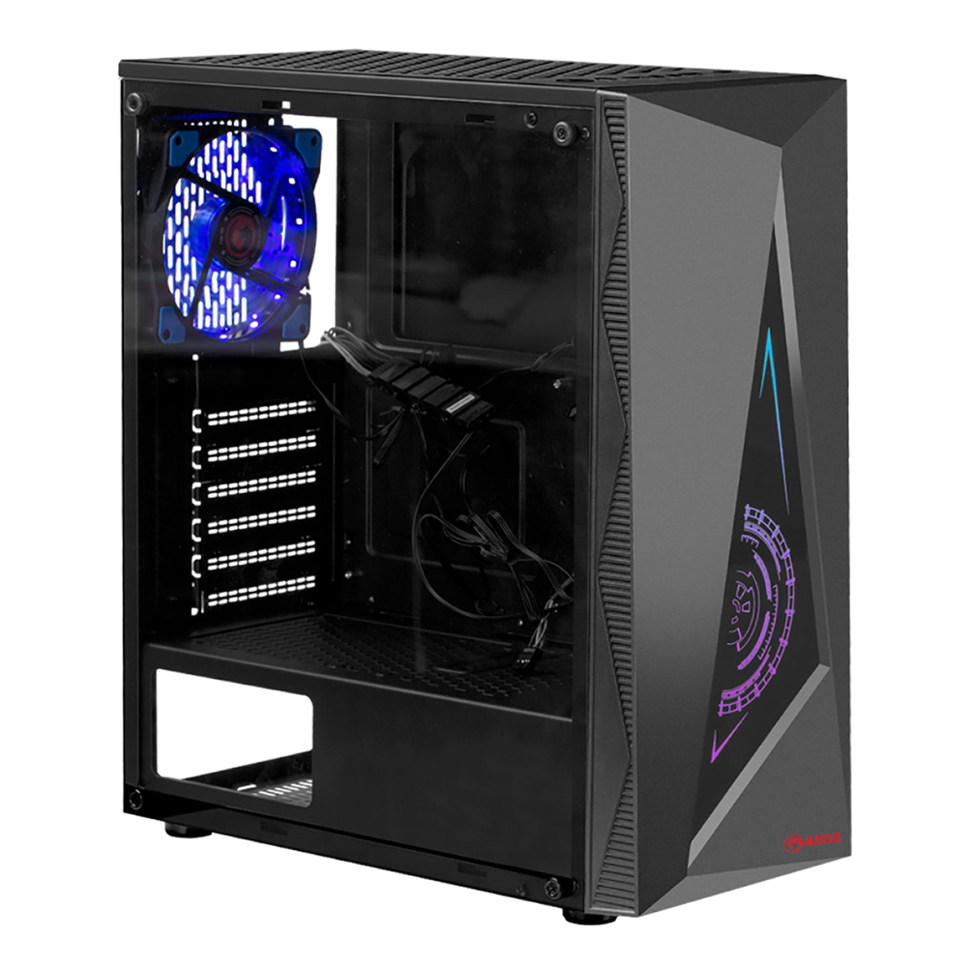 Gabinete Gaming Marvo Ca-119 Panel RGB Mid Tower Atx