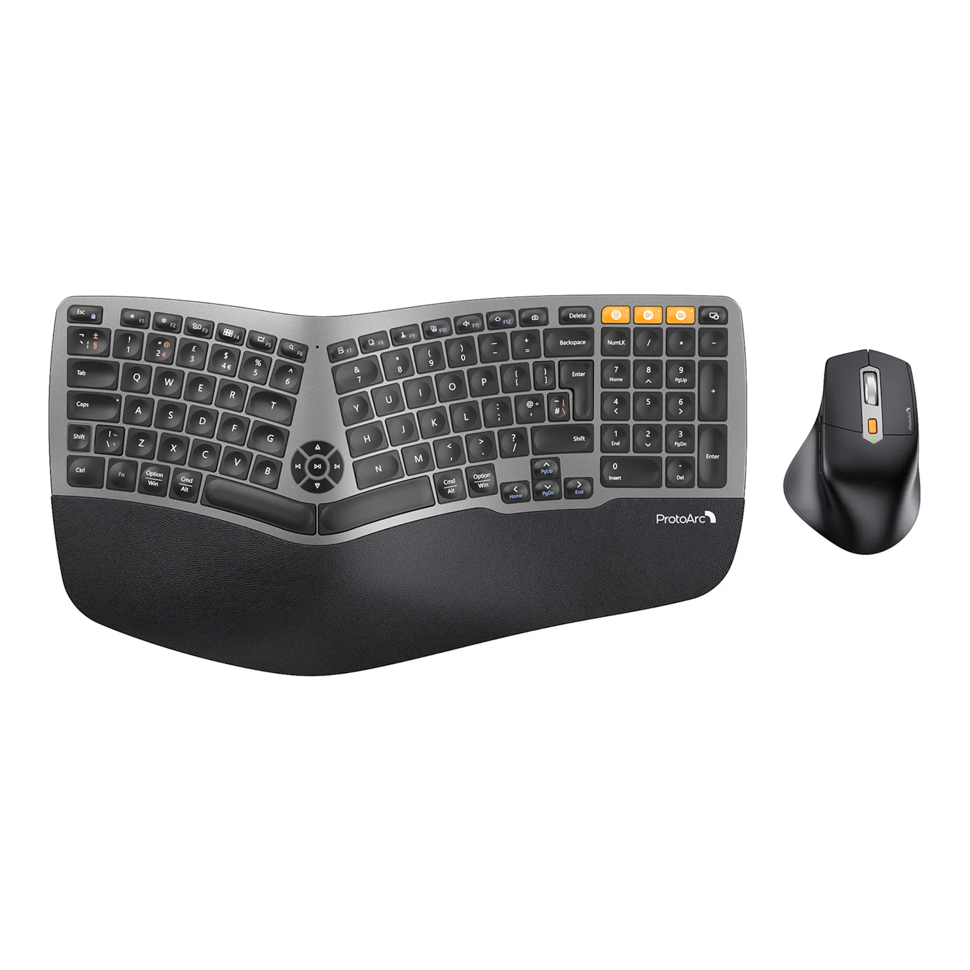 Combo Mouse y Teclado Espaol Ergonmico Inalmbrico ProtoArc Ekm01 Plus