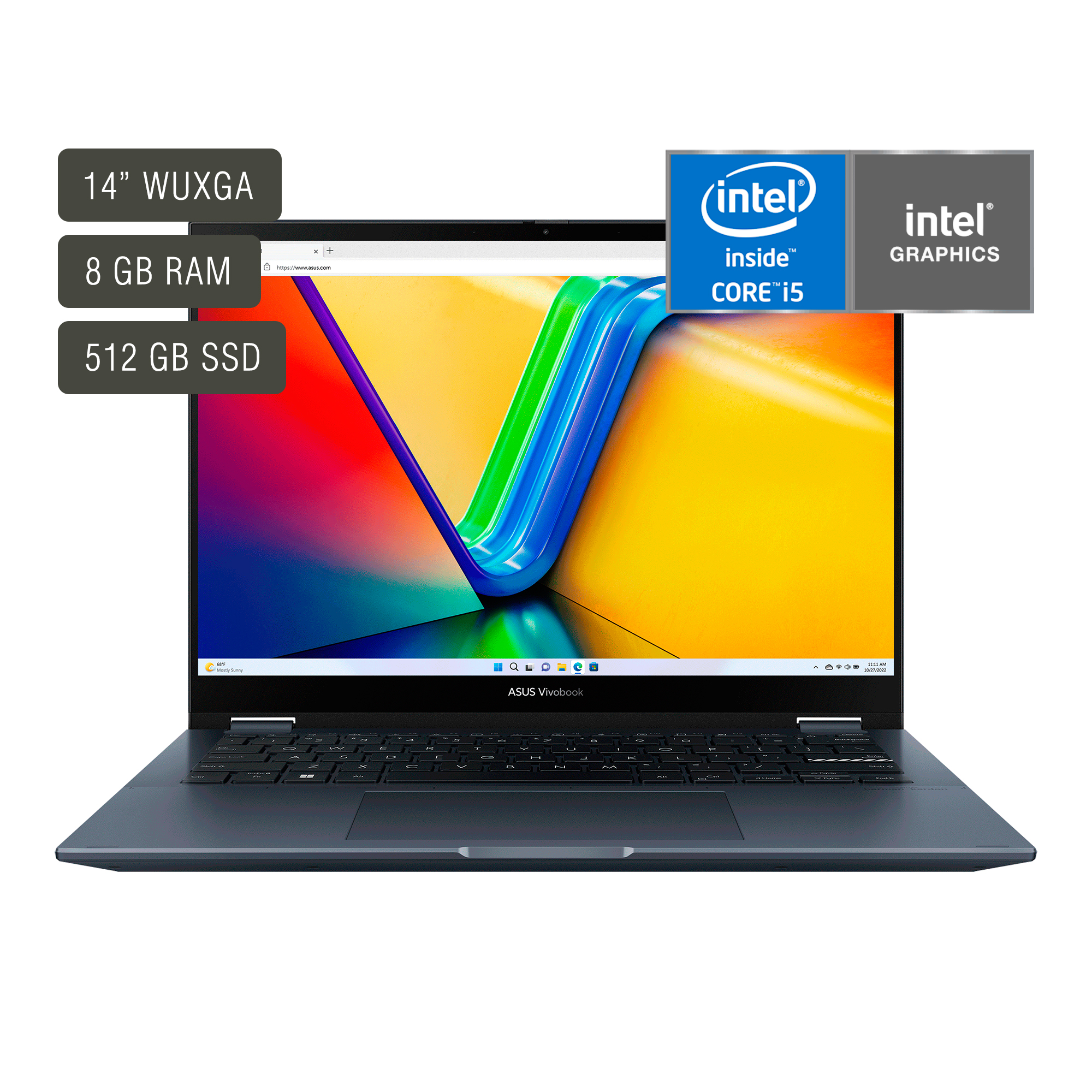 Notebook Asus Vivobook 14'' Tctil Core i5 8gb 512gb W11
