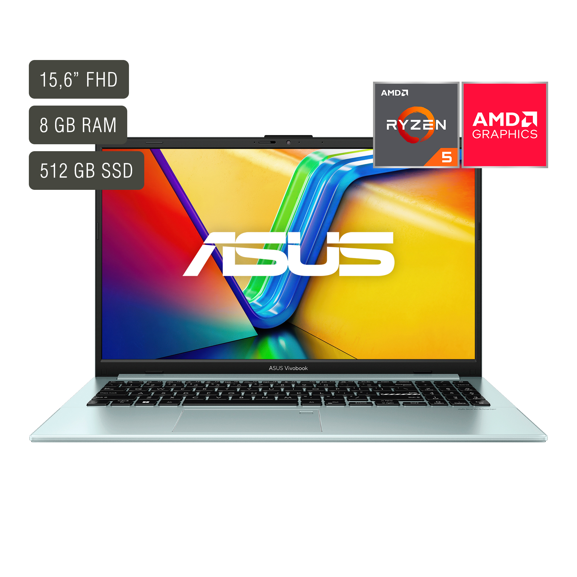 Notebook Asus Vivobook 15,6'' Ryzen 5 8gb 512gb W11