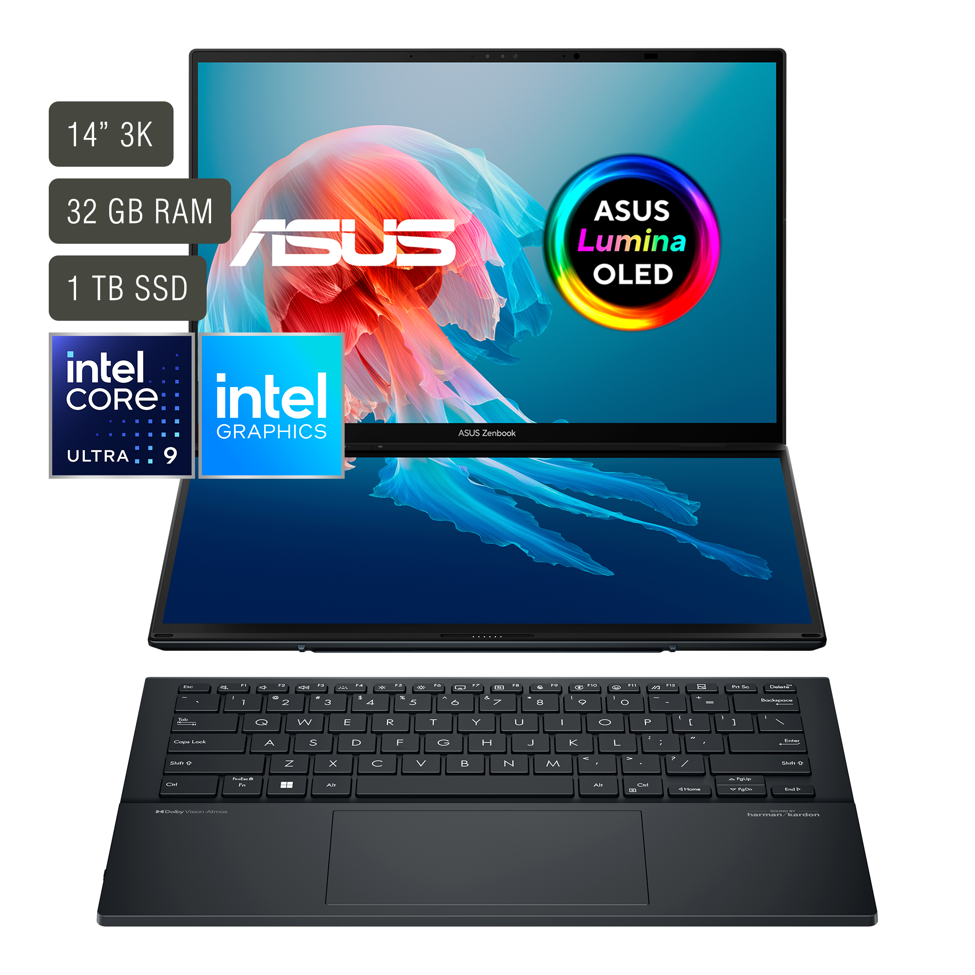 Notebook Asus Zenbook 14''+14'' Tctil Oled Core Ultra 9 32gb 1tb W11