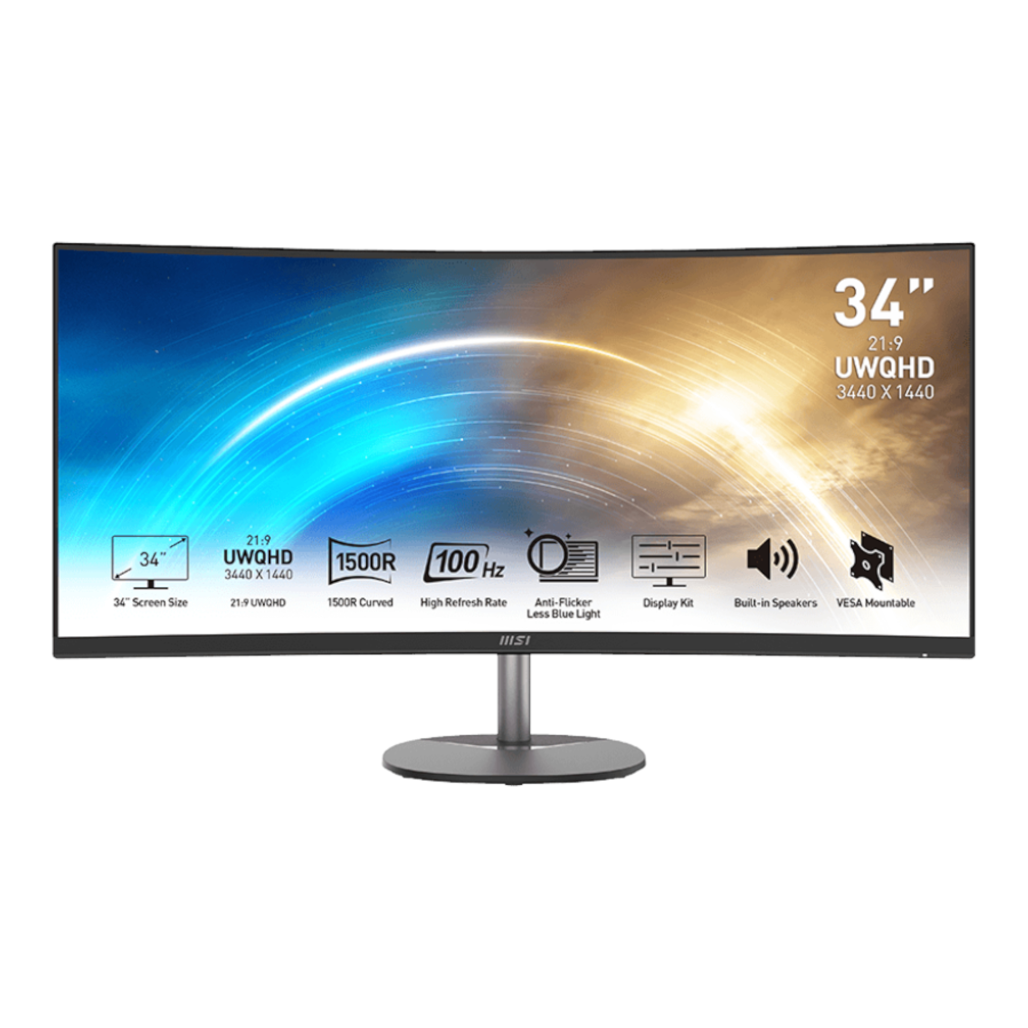 Monitor Gaming Curvo Msi Pro Mp341c 34'' Uwqhd 100hz