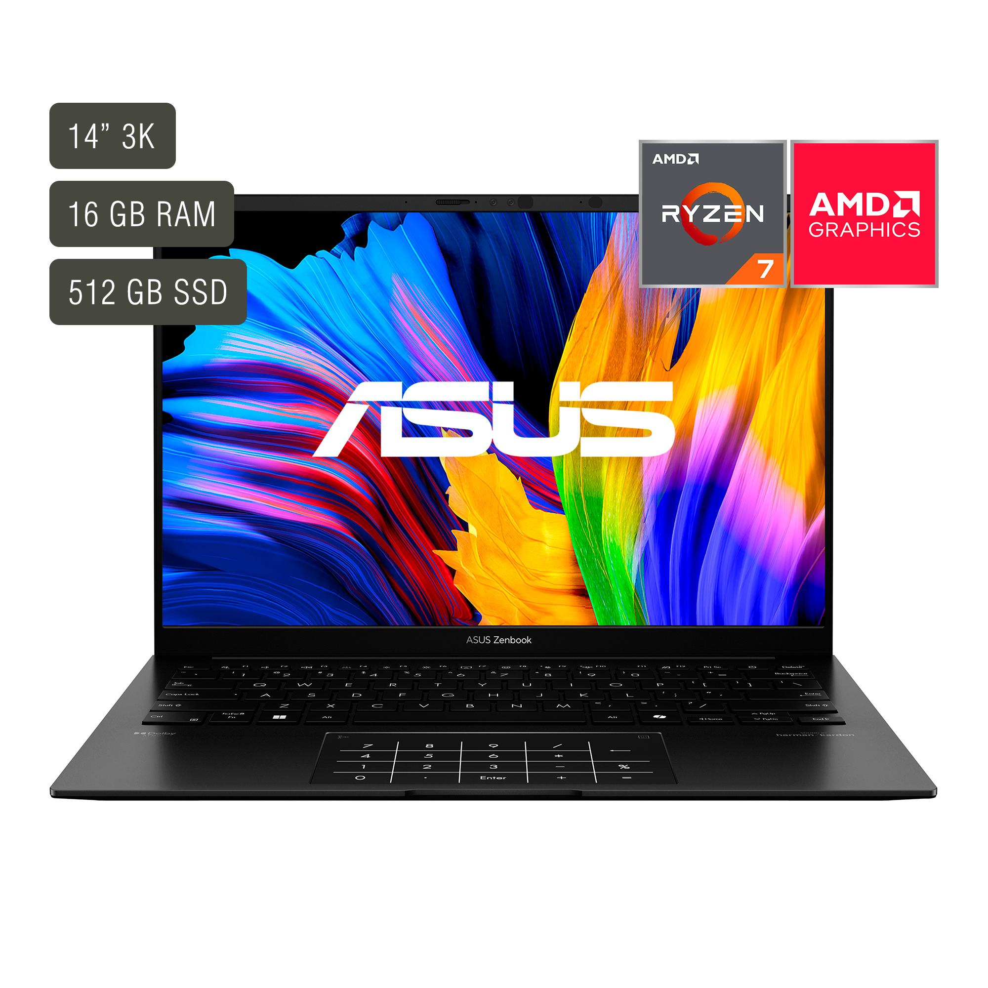 Notebook Asus Zenbook 14'' Oled Ryzen 7 16gb 512gb Win11