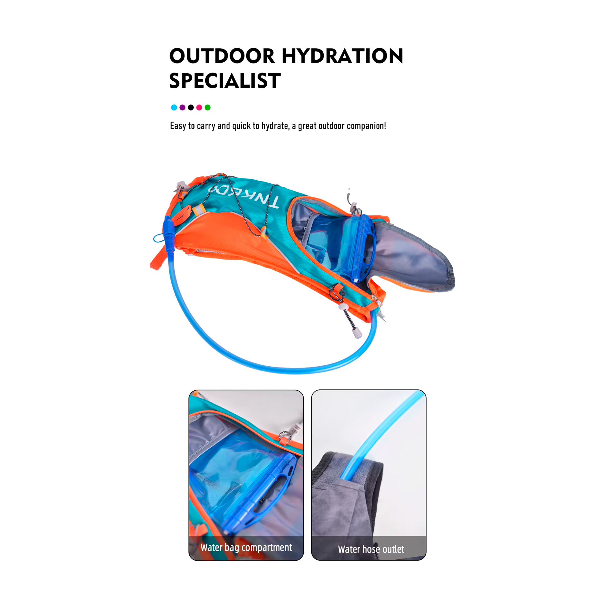 Mochila De Hidratación Thinkrider Repelente Al Agua 10L