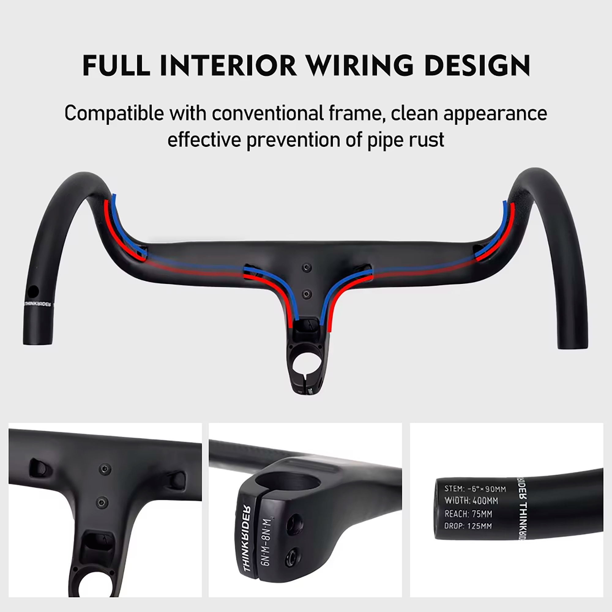 Manillar Bicicleta Thinkrider 400-120mm Fibra De Carbono