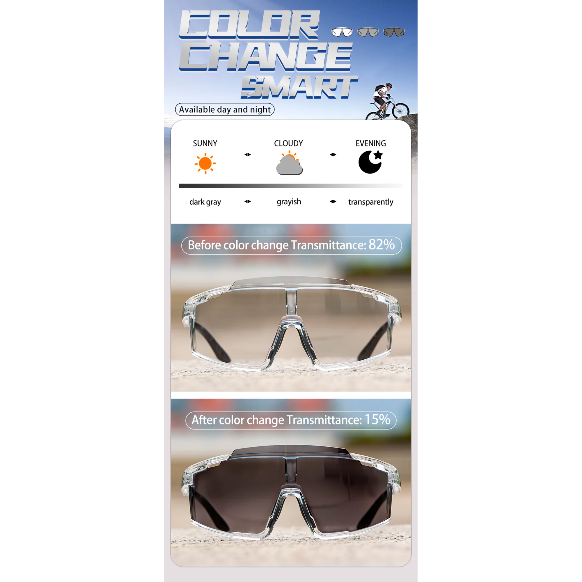 Lentes Deportivos Fotocromáticos Thinkrider Uv400