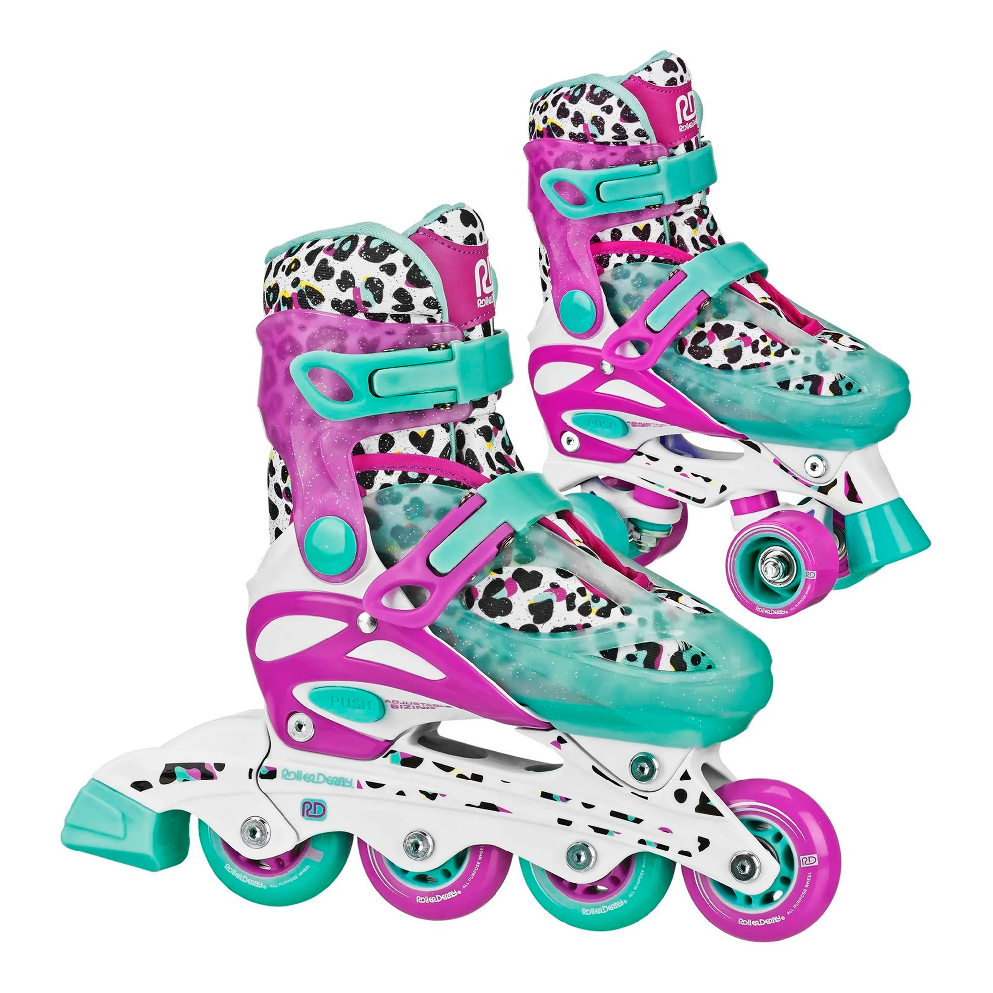 Patines 2en1 Ajustables Para Nios Roller Derby Sprinter Talle 12J-2