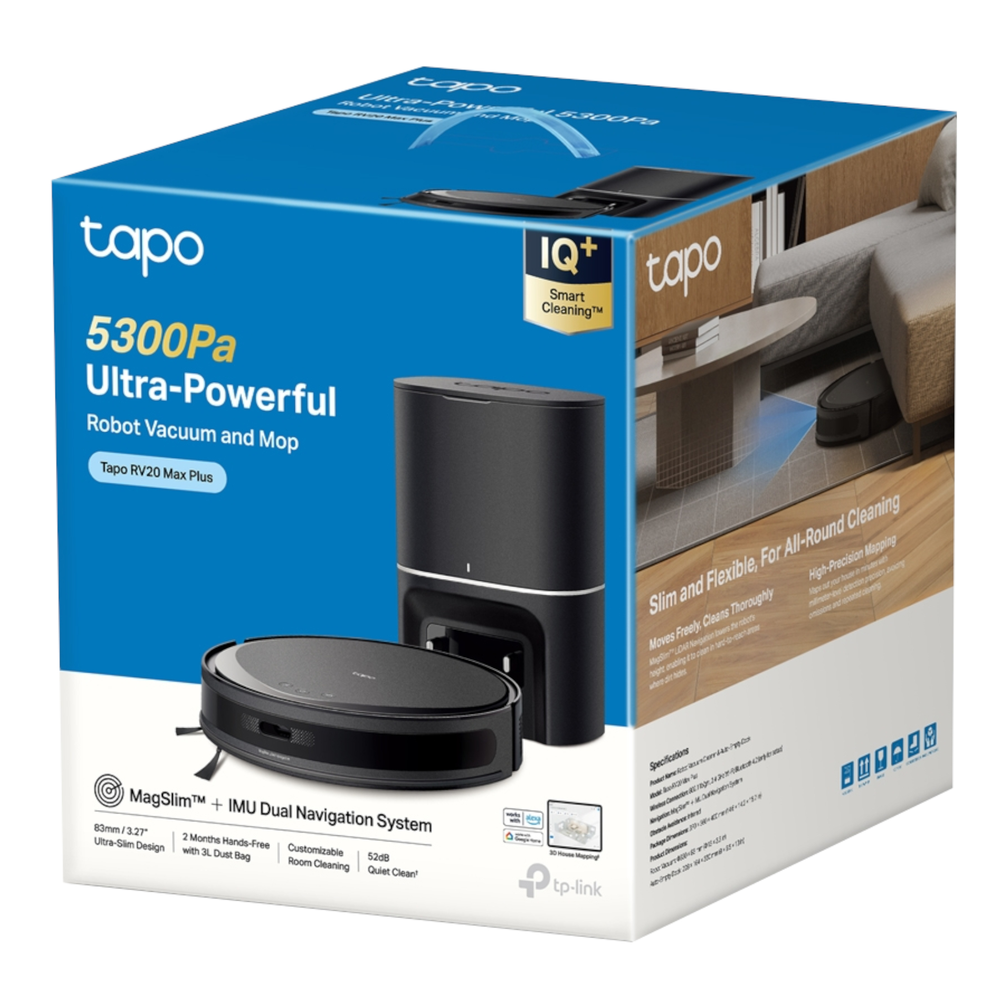 Aspiradora Robot Tp-Link Tapo Rv20 Max Plus Con Base Autovaciado 5300Pa