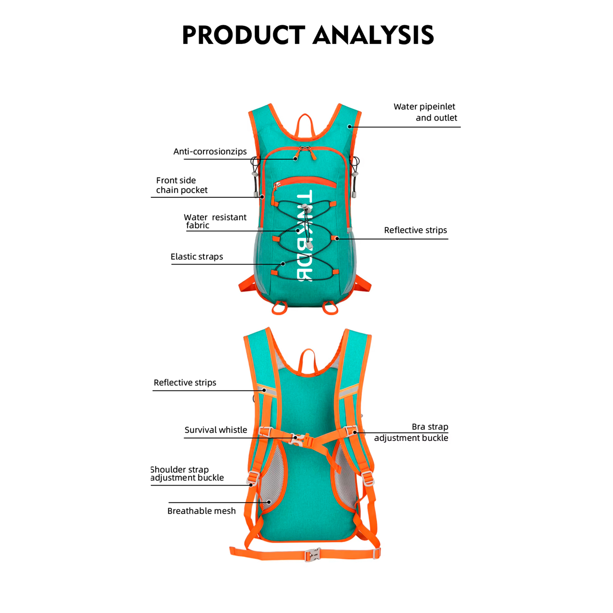 Mochila De Hidratación Thinkrider Repelente Al Agua 20L