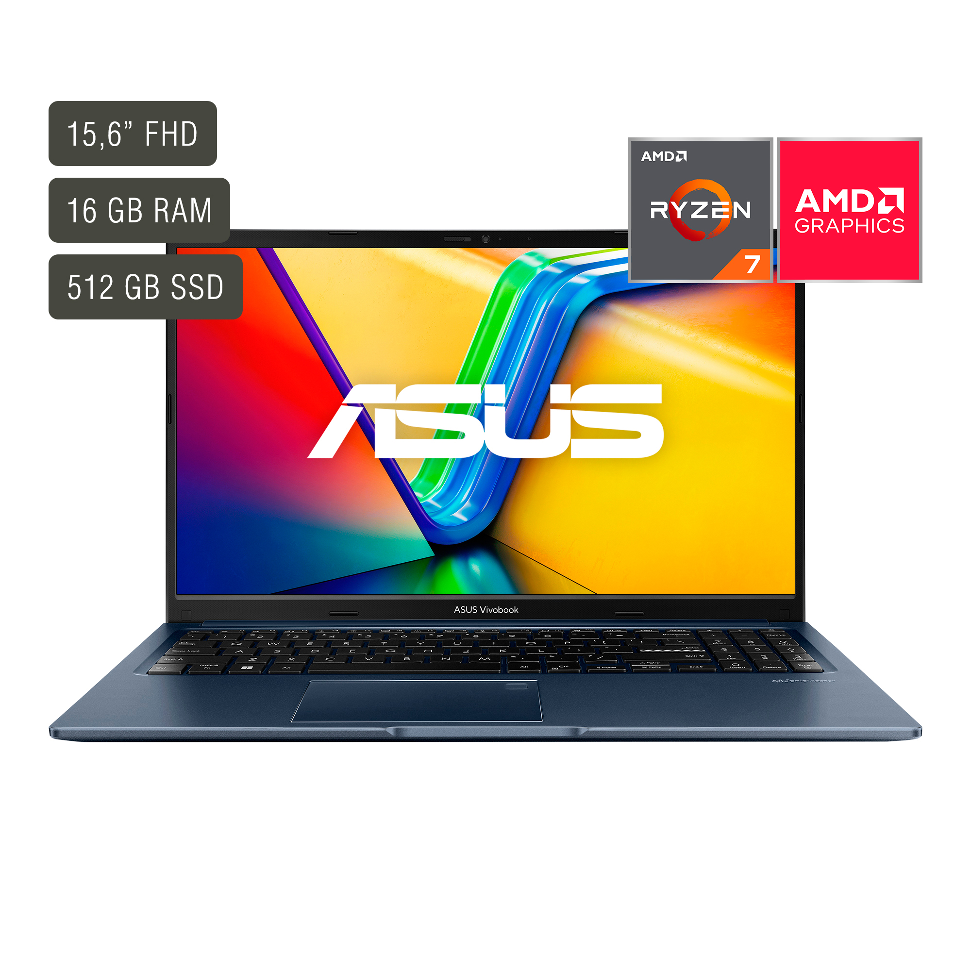 Notebook Asus Vivobook 15,6'' Ryzen 7 16gb 512gb