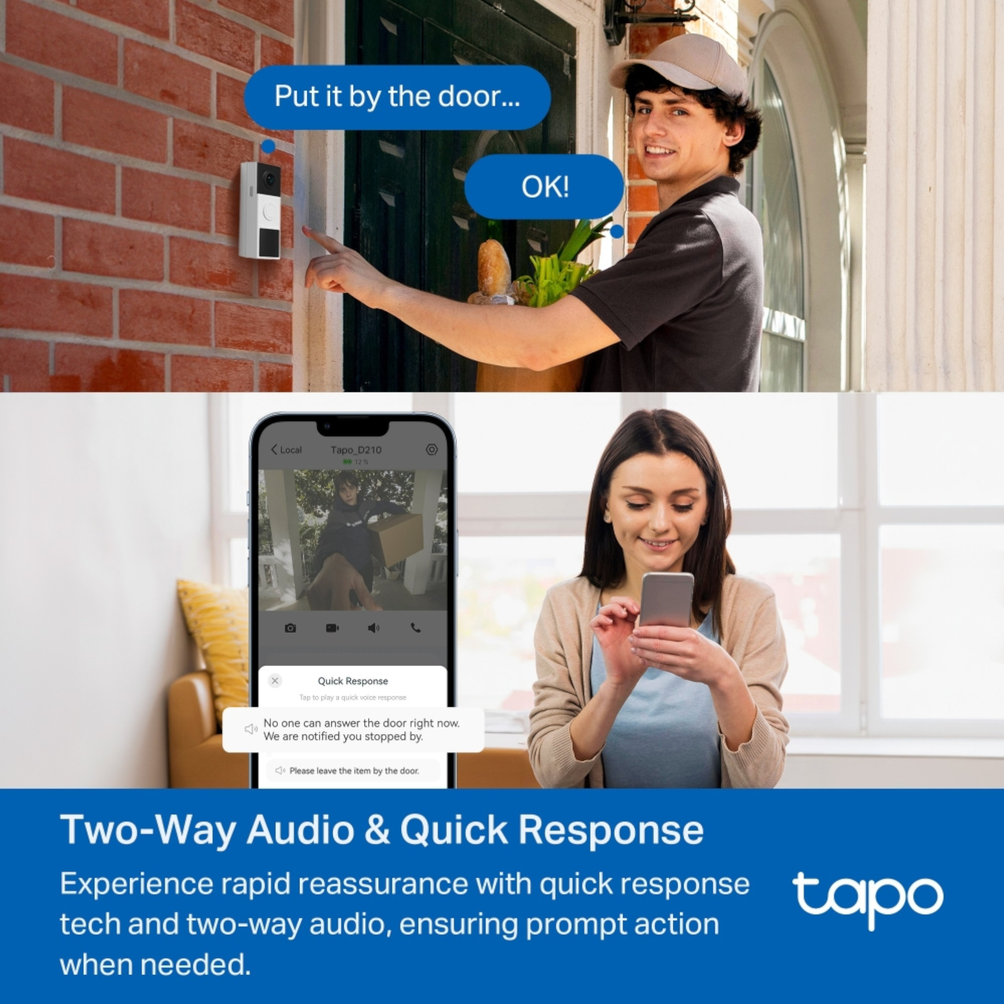 Timbre Con Video Tapo D210 Visión Nocturna Wifi 2K