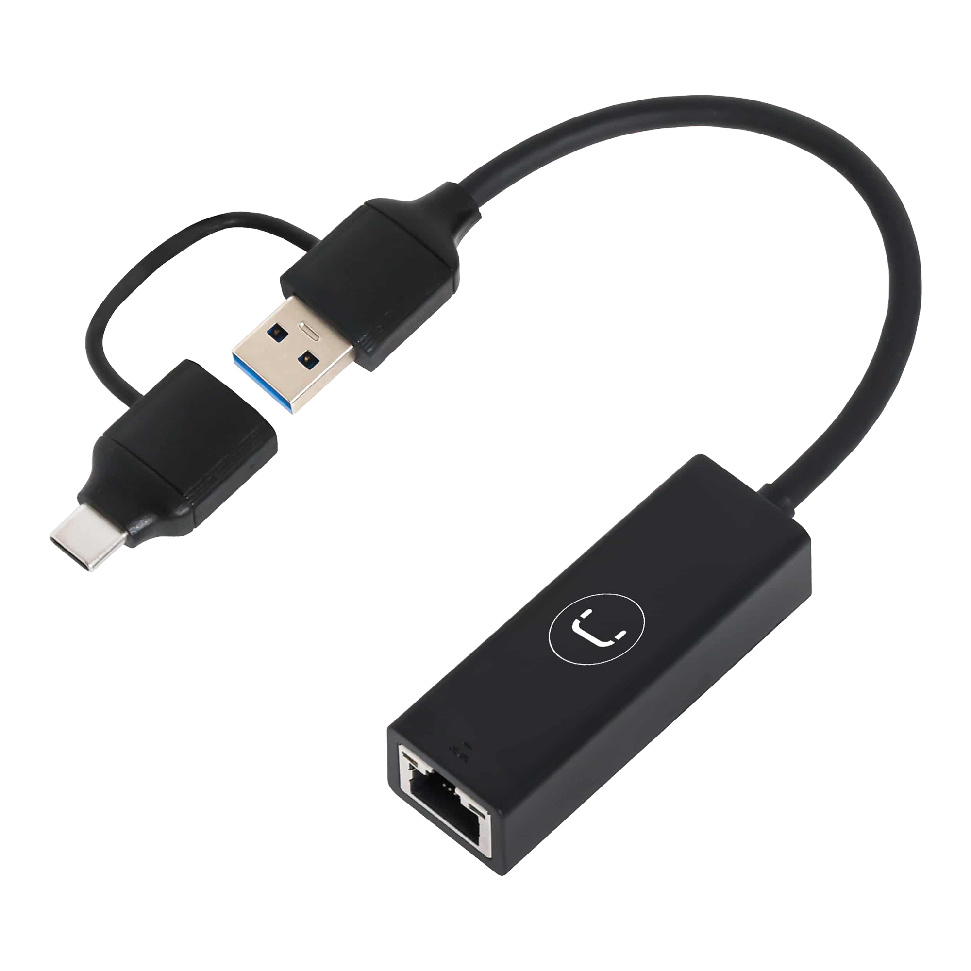 Adaptador Usb C / Usb A - Ethernet Unno Ad3007bk