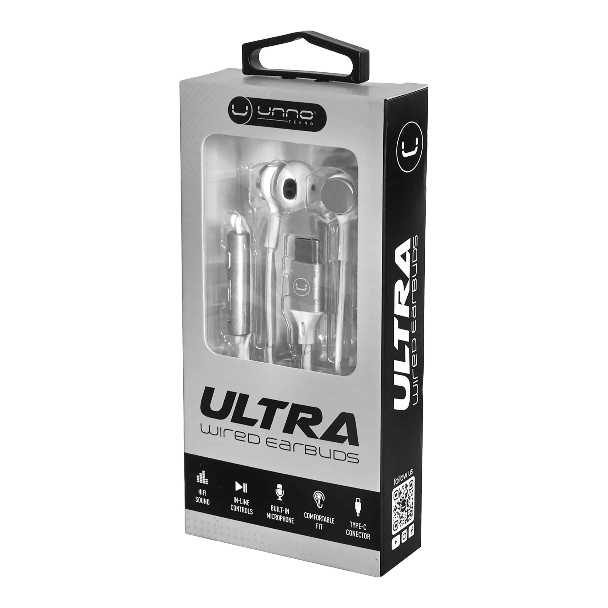 Auriculares Cableados Usb C Unno Hs7005wt 30mW