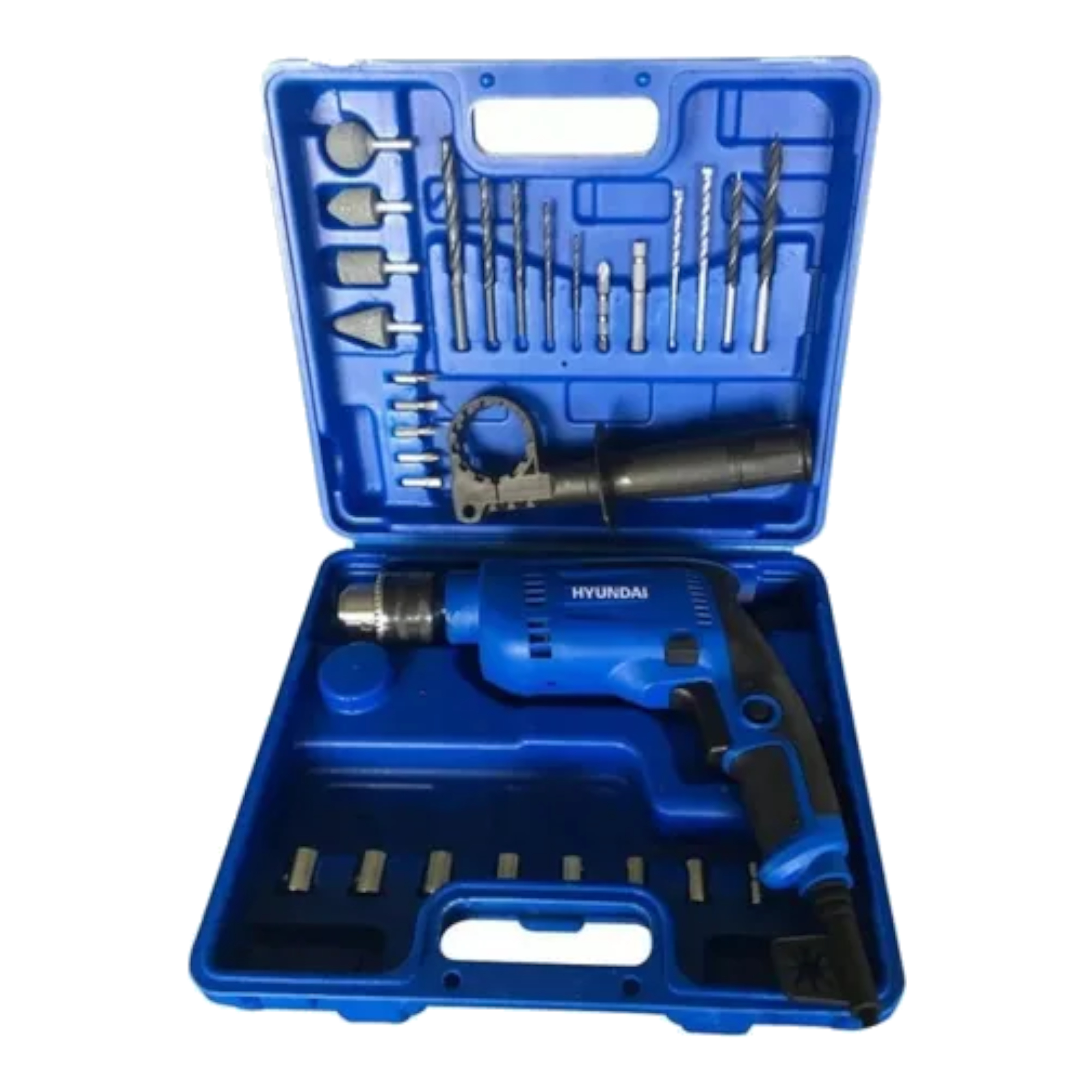 Kit Taladro Percutor Hyundai 600W + Valija C/Herramientas 28Pcs