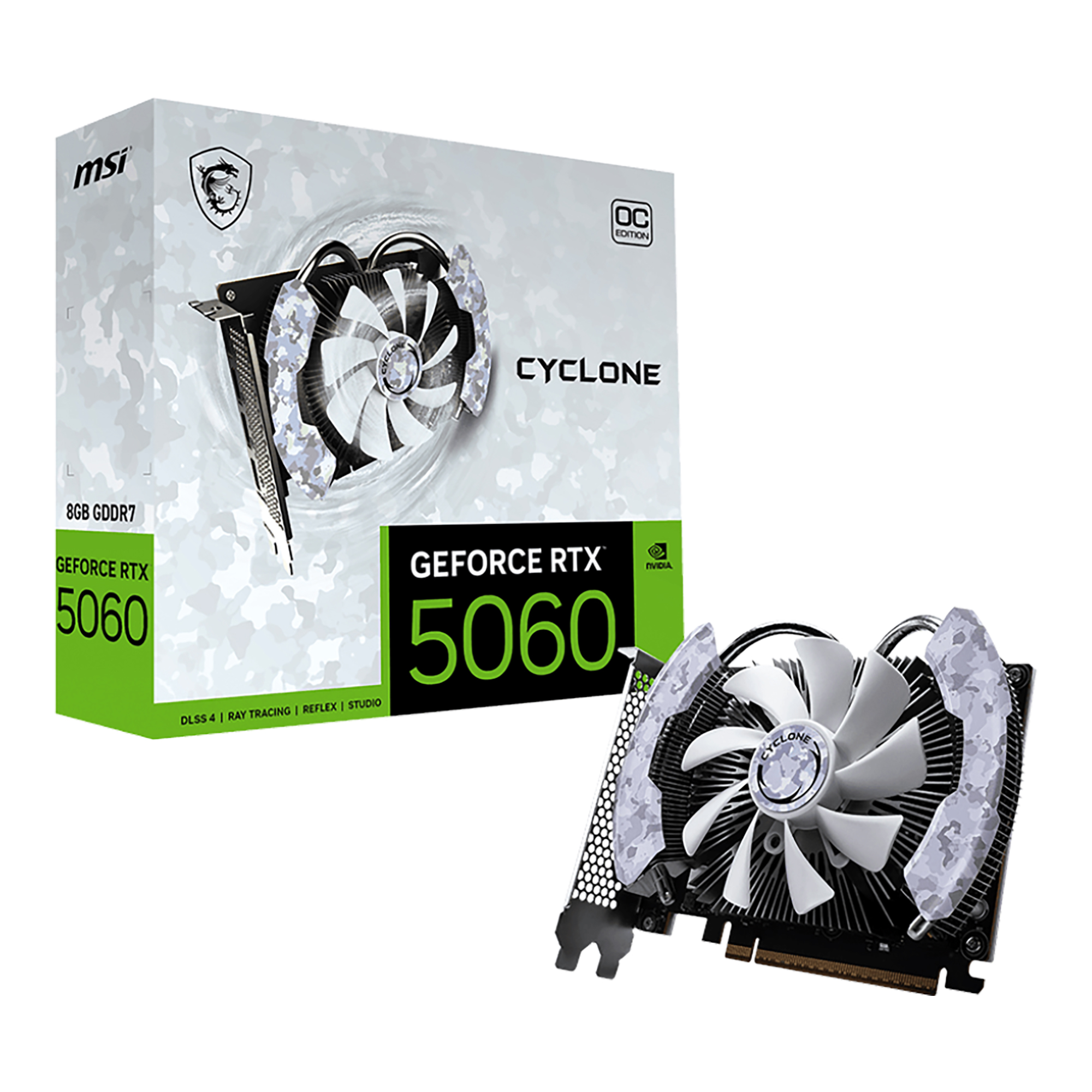 Tarjeta de Video Msi Nvidia GeForce RTX5060 8gb GDDR7 Cyclone OC