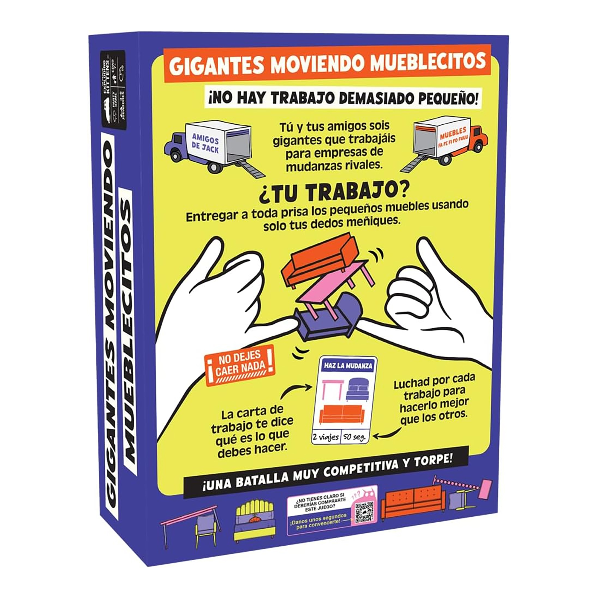 Juego De Mesa Exploding Kittens Gigantes Moviendo Mueblecitos +7