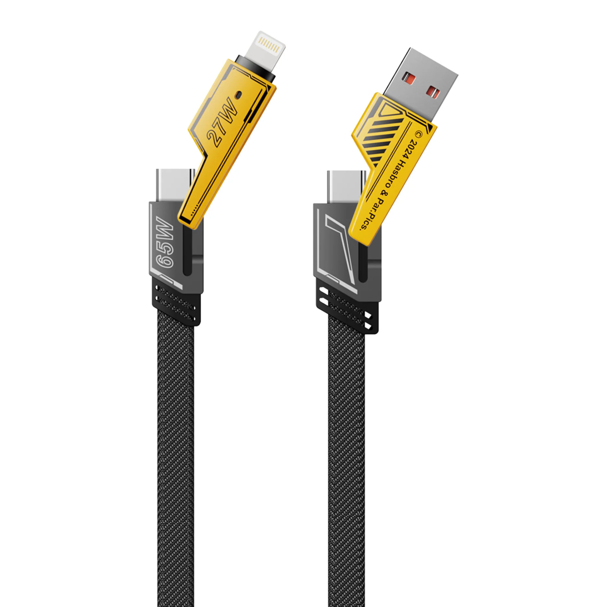 Cable de Datos Transformers 4 En 1 Usb-A / Lighting / Usb-C 6A 1m