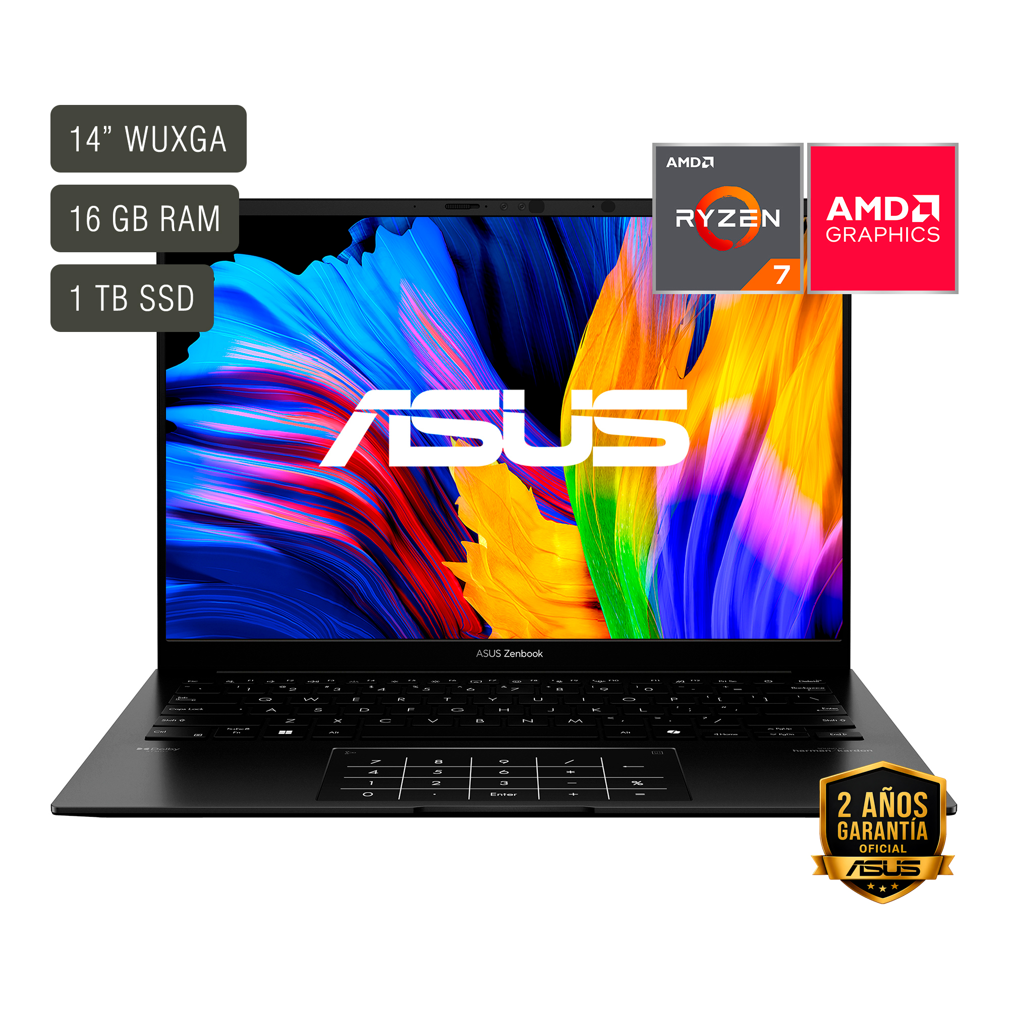 Notebook Asus Zenbook 14'' Oled Ryzen 7 16gb 1tb Win11
