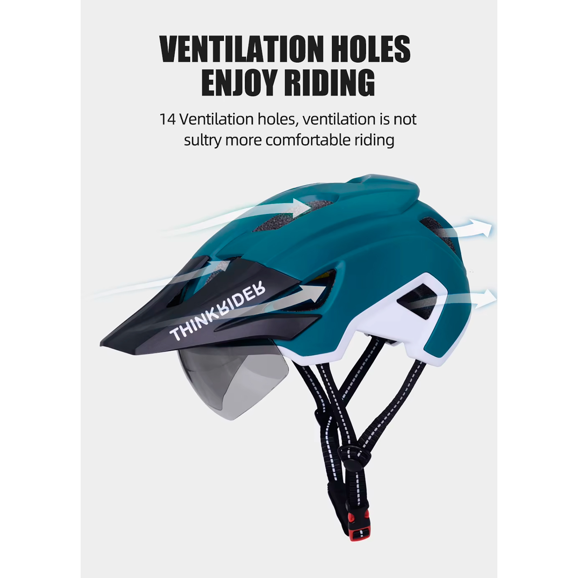 Casco Para Ciclista Con Visor Y Luz Thinkrider HT-30