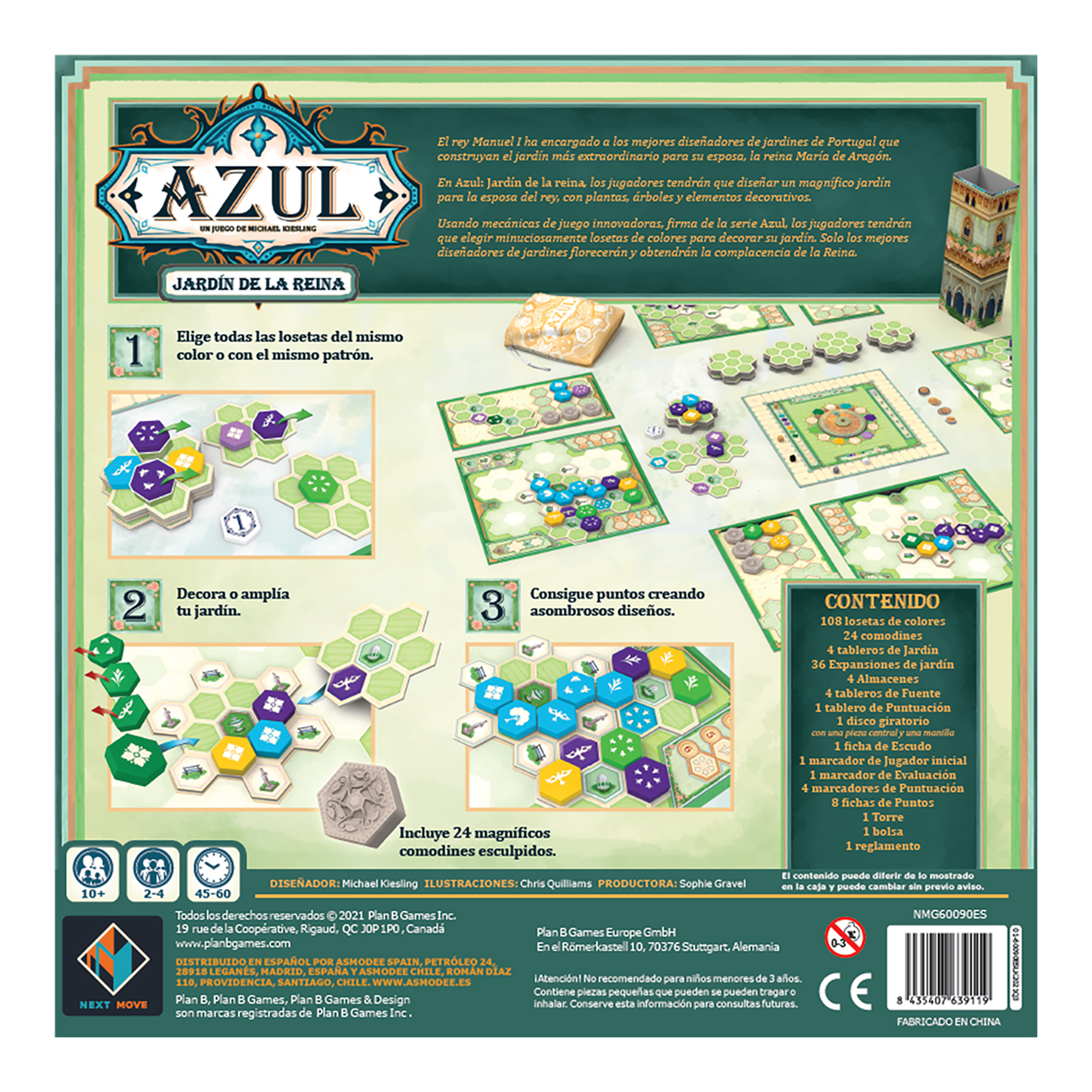Juego De Mesa Asmodee Azul Jardín De La Reina +10