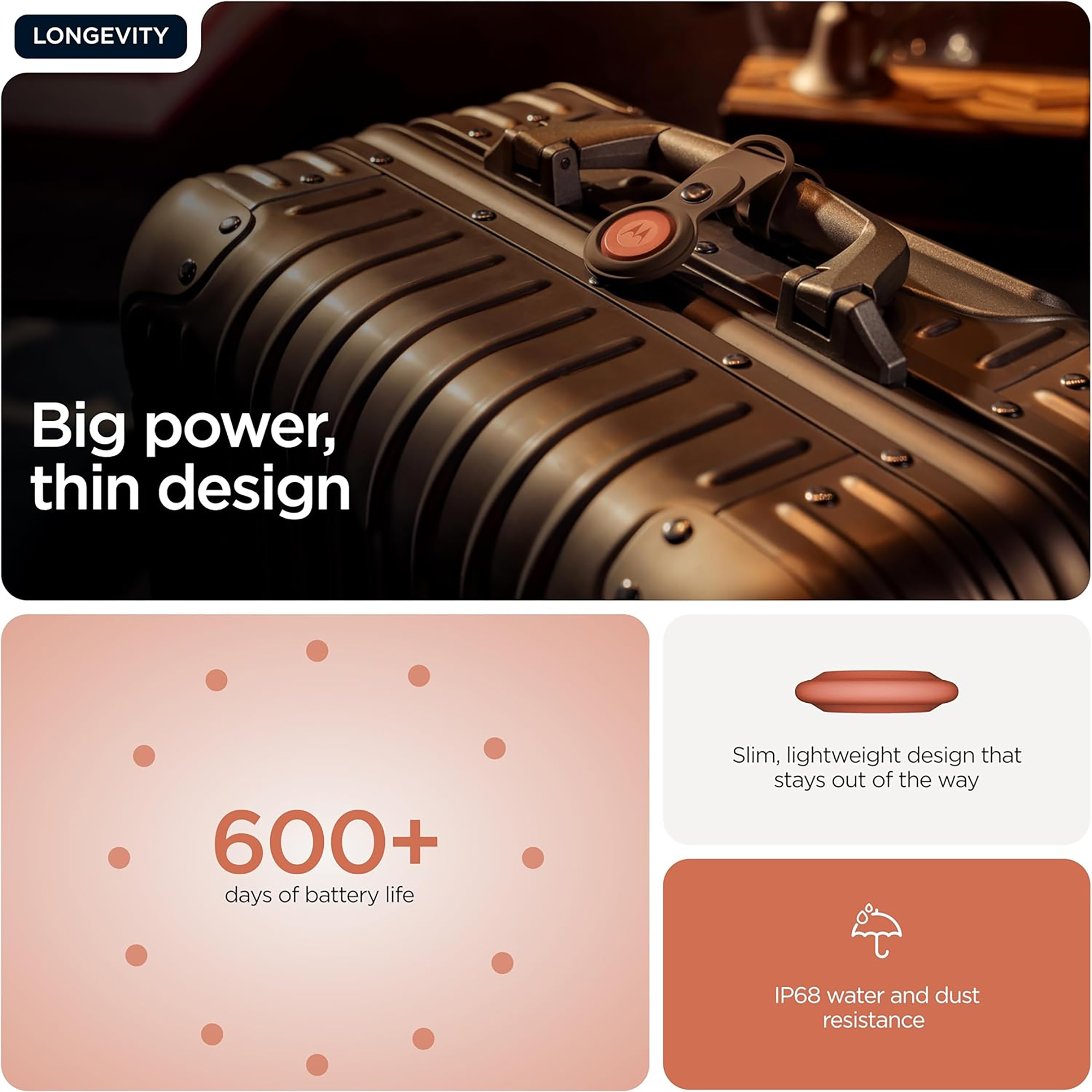 Rastreador Motorola Moto Tag 2 Ip68 Bluetooth