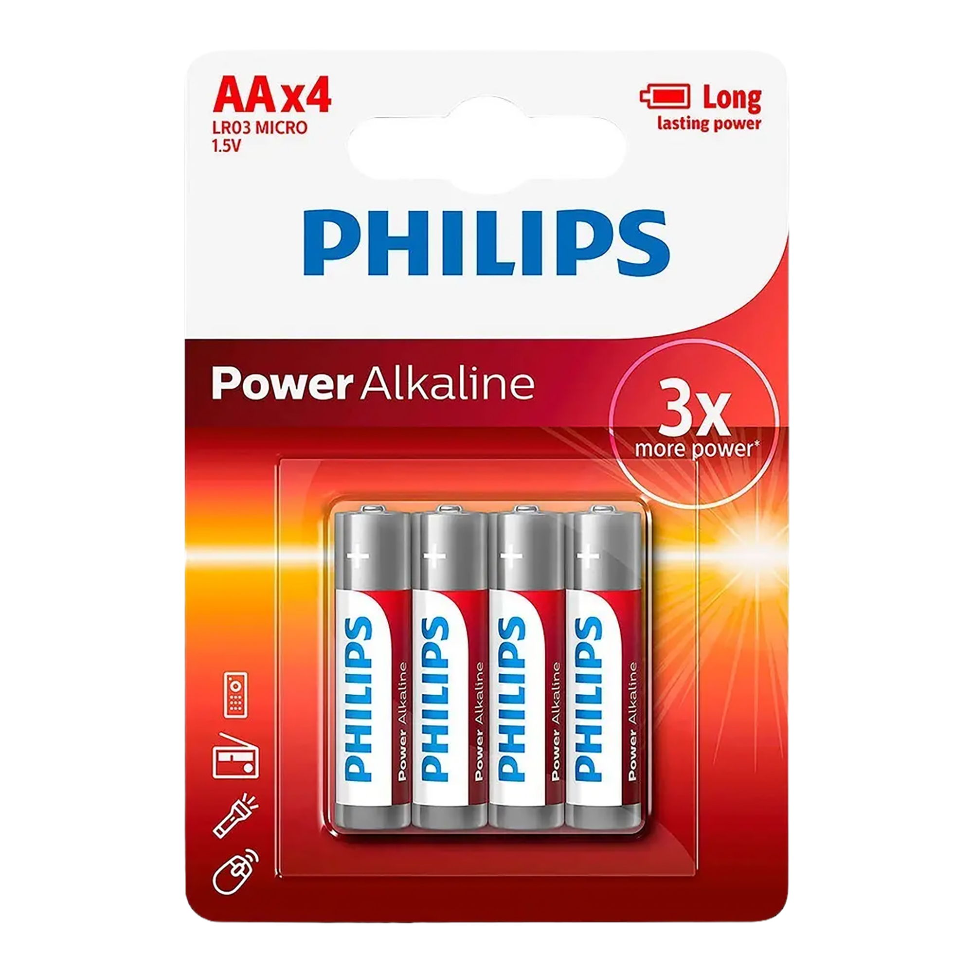 Pila AAA Alcalina Philips Lr6p4b/97 Pack x4 1,5V